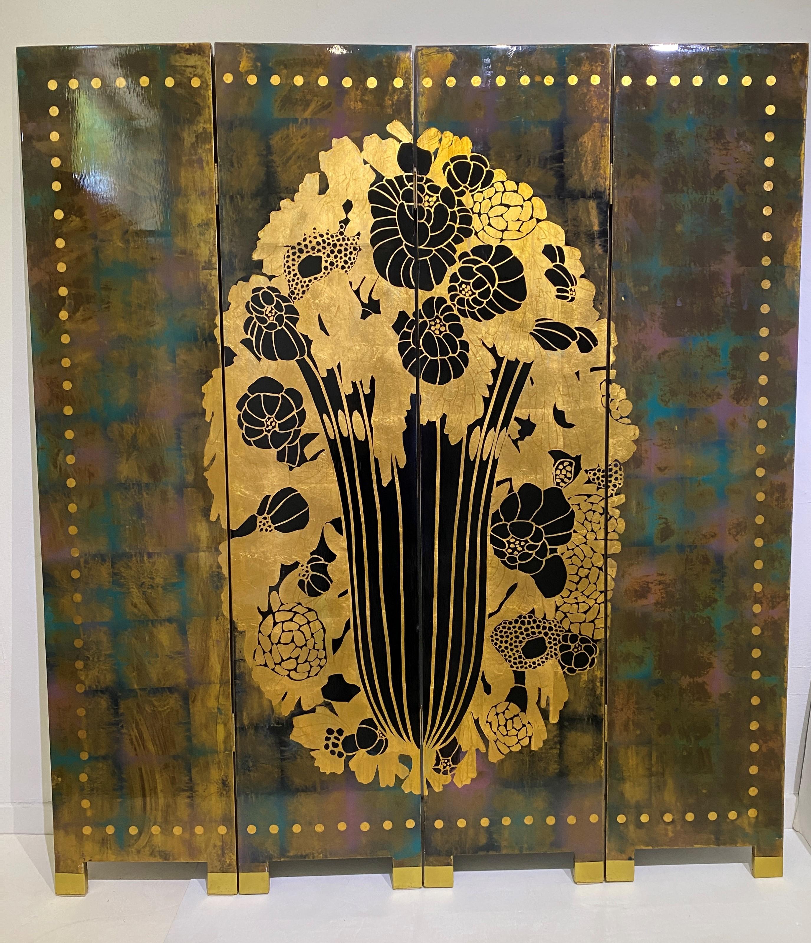 Four Panel Art Deco Style Screen Inspired by Ruhlmann 2