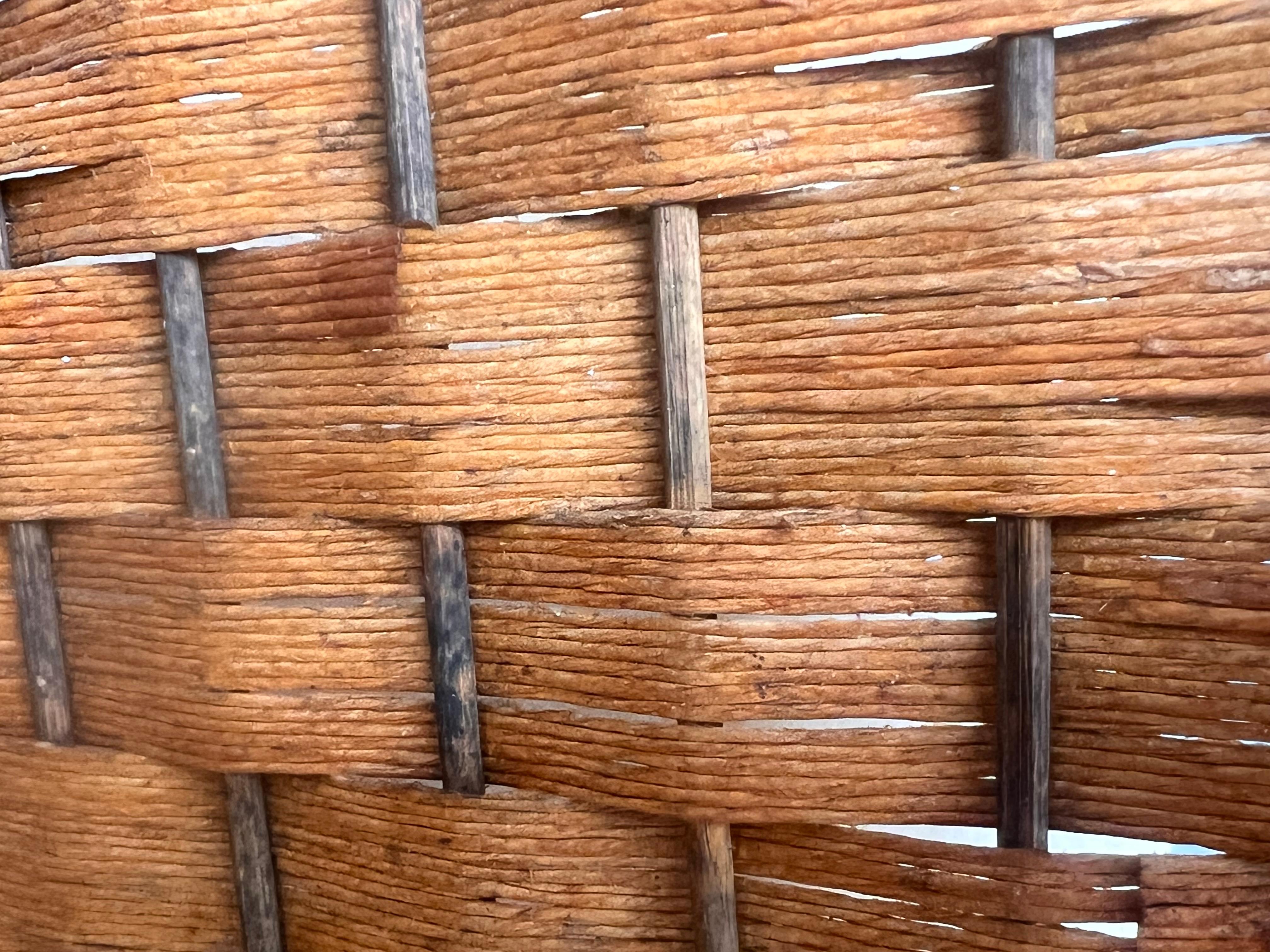 Four-Panel Bamboo Wicker Rattan Folding Screen Room Divider, France 1960s In Good Condition For Sale In Miami, FL