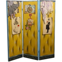 Four Panel Canvas Screen by Lucien Mathelin 'Belle Epoque Themes'