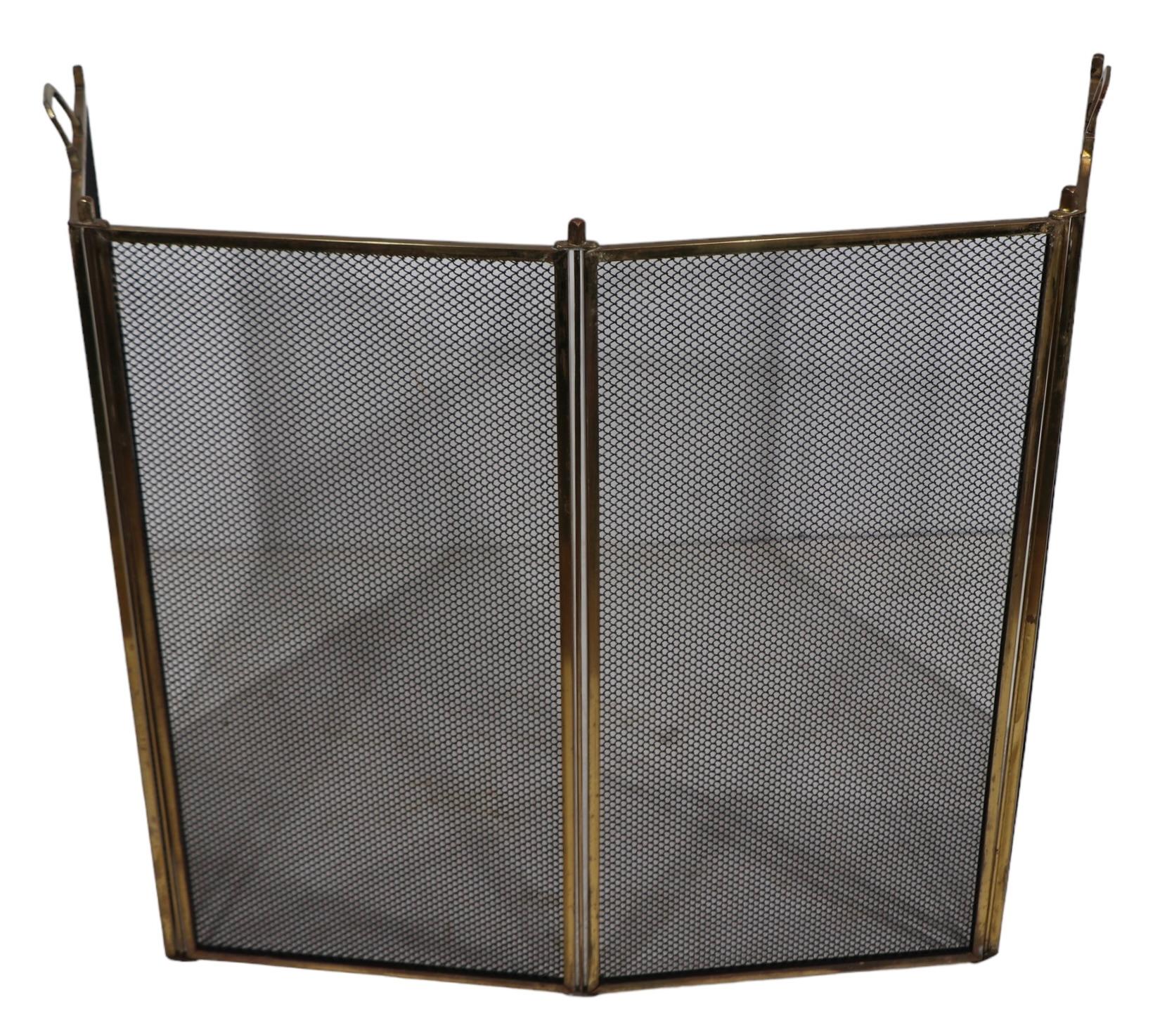 Four Panel Folding Fireplace Screen Spark Gard  For Sale 5