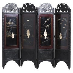 Four-panel folding screen - 19th century