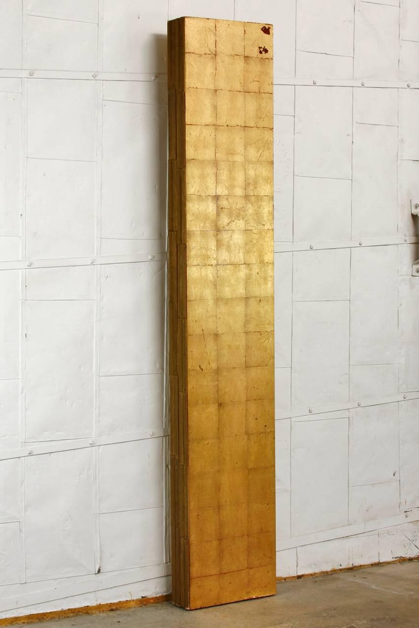 20th Century Four-Panel Gold Leaf Room Divider Two Sided Screen