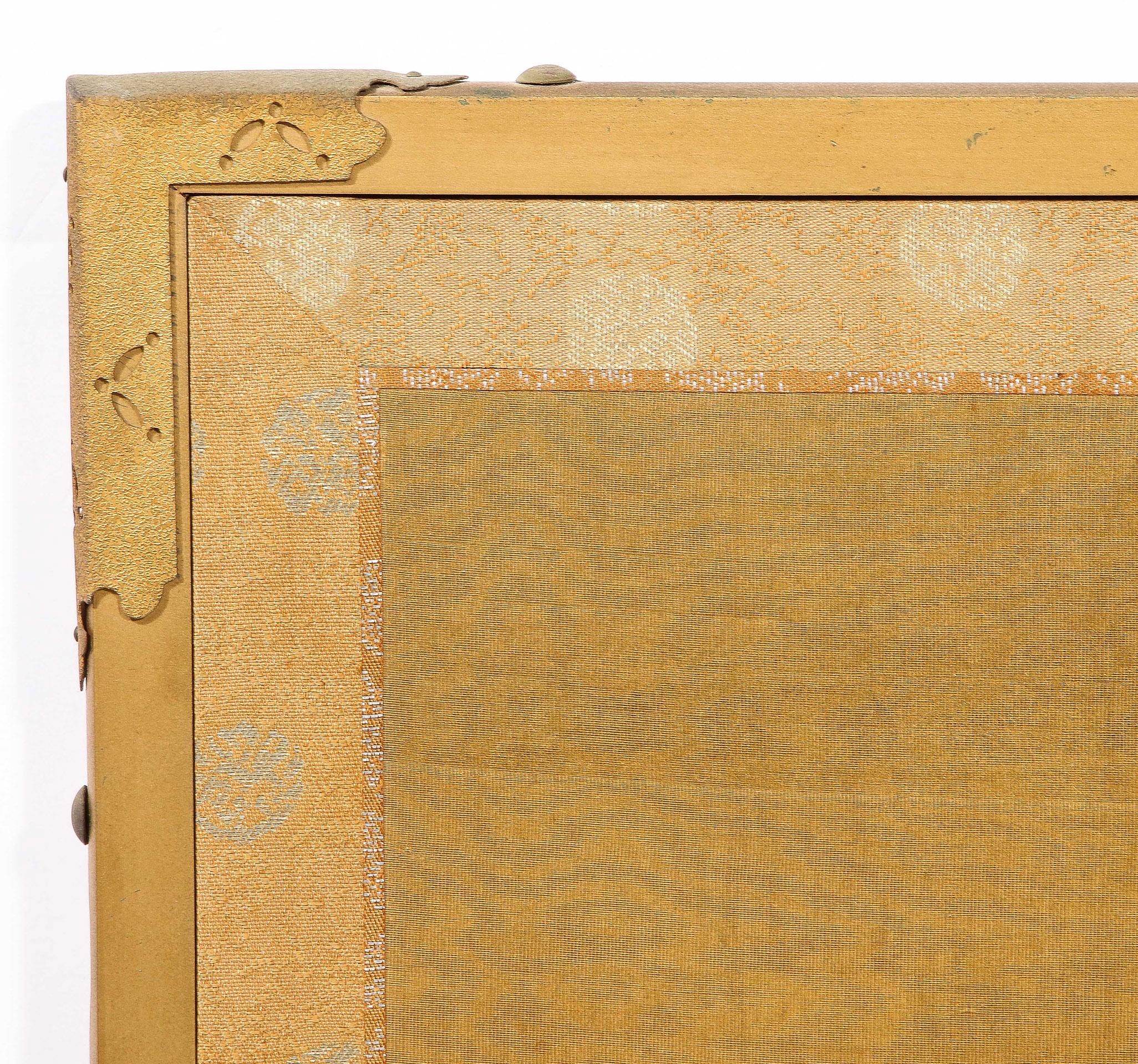 Four Panel Gold Leaf Screen For Sale 5