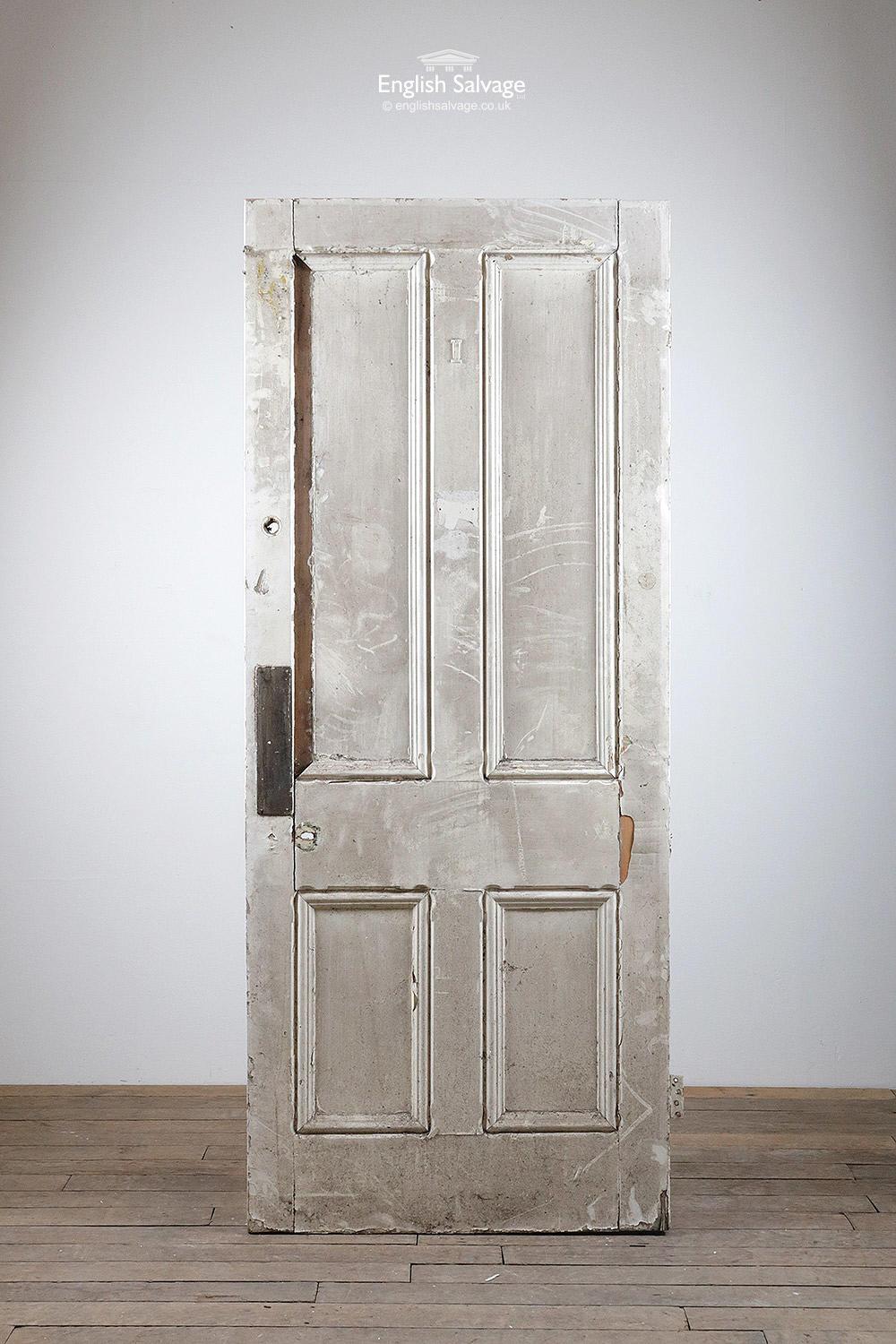 European Four Panel Pine Beaded Reclaimed Door, 20th Century For Sale