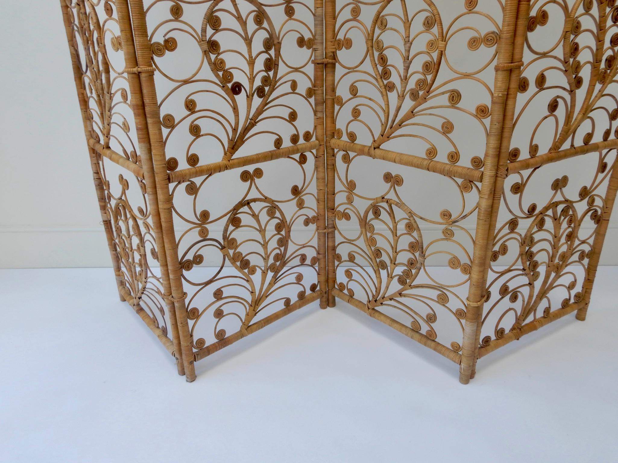 wicker room divider screen