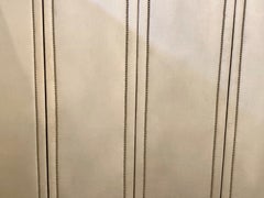 Four Panel White Linen Upholstered Screen or Room Divider with Piano Hinges