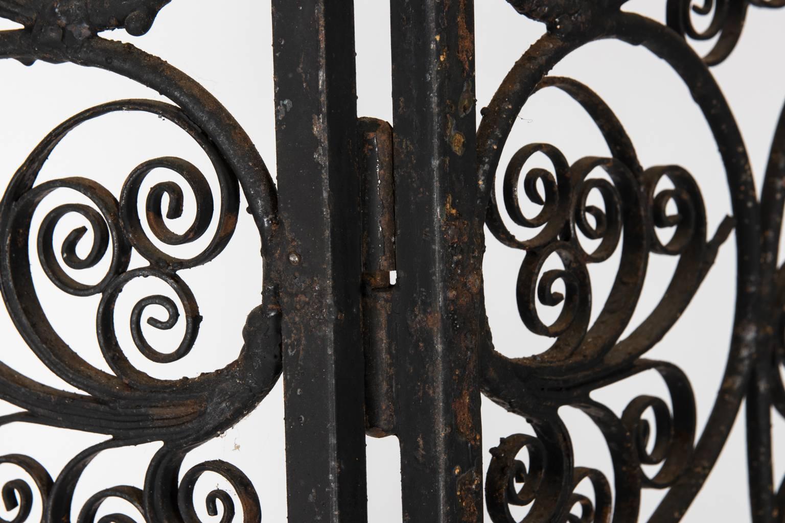 Victorian Four-Paneled Wrought Iron Screen