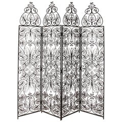 Four-Paneled Wrought Iron Screen