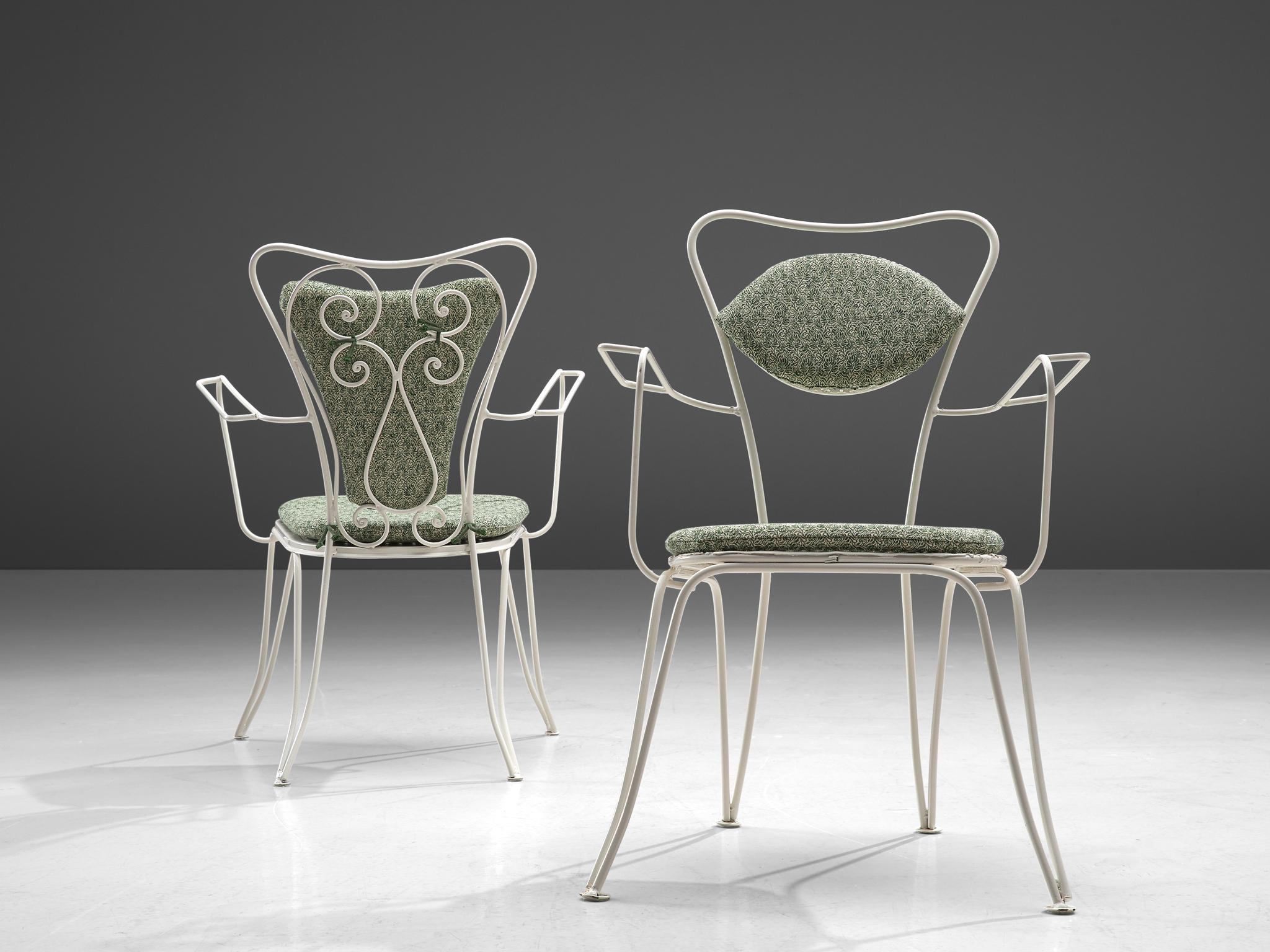 Mid-Century Modern Four Patio Chairs in ZAK+FOX ‘Fantasma’ Collection 2020 Upholstery For Sale
