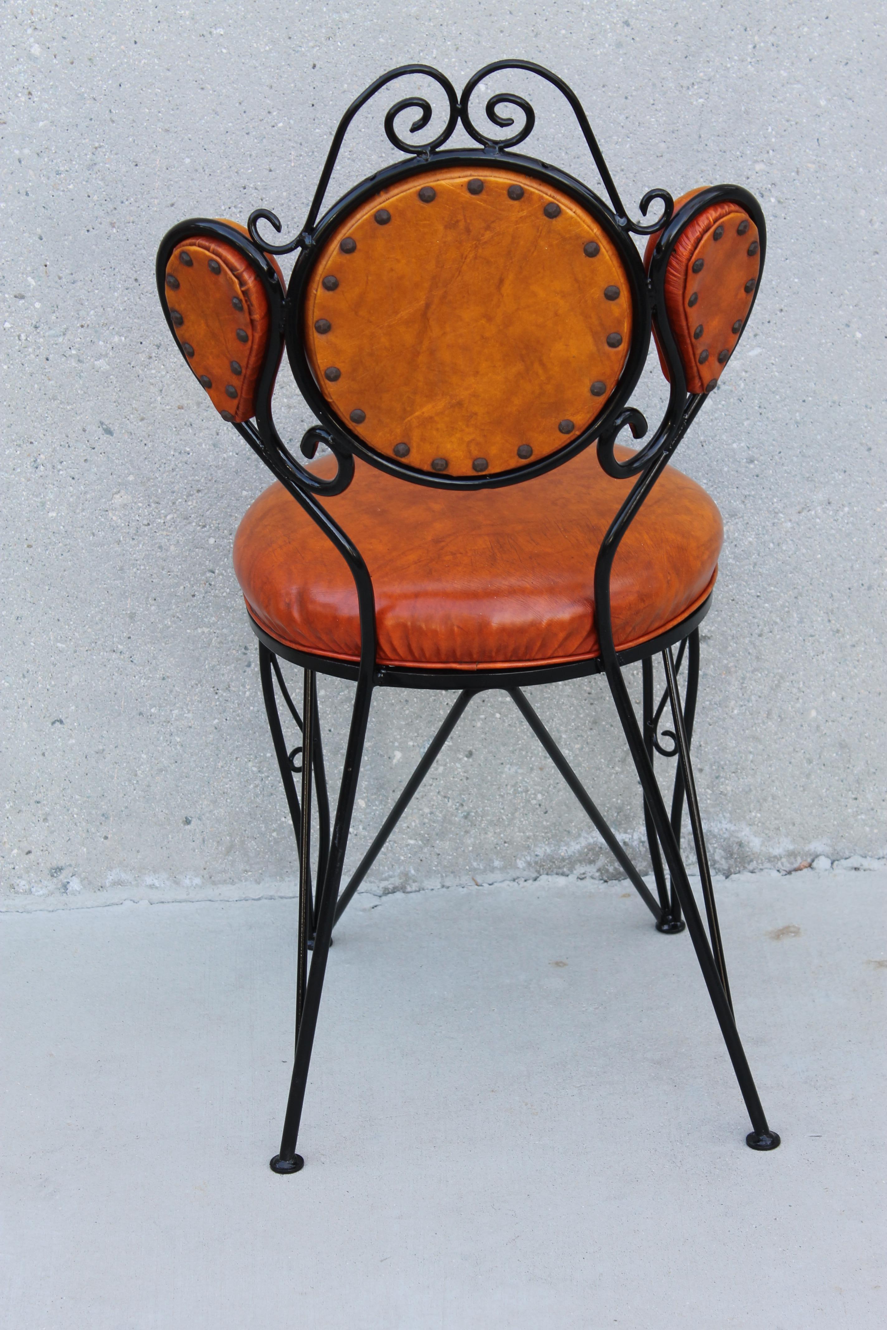 American Four Patio Chairs with Paisley Pattern For Sale