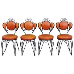 Four Patio Chairs with Paisley Pattern