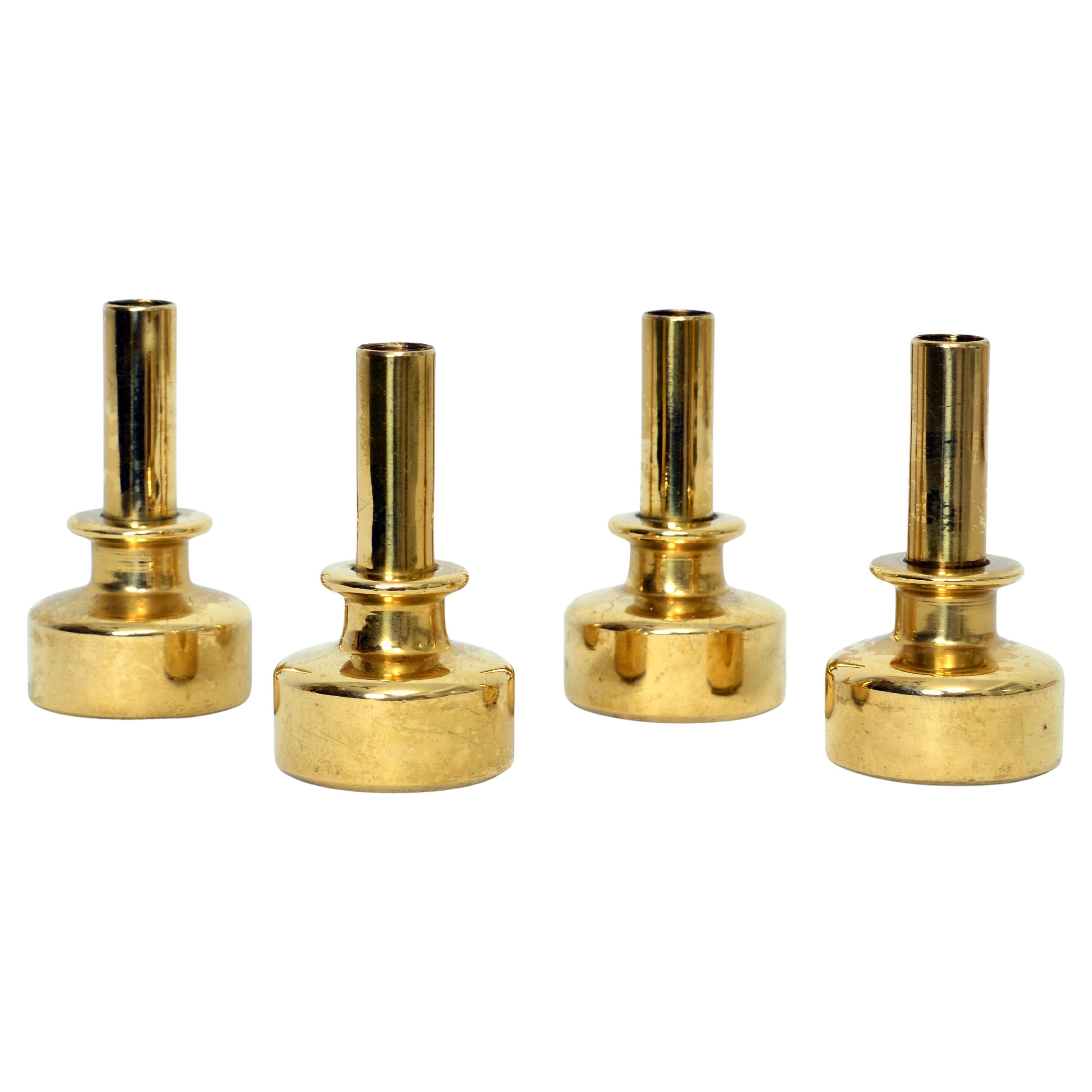 Four Pcs, Hans-Agne Jakobsson Brass Candleholders, 1960s in vendita