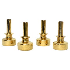 Four Pcs, Hans-Agne Jakobsson Brass Candleholders, 1960s