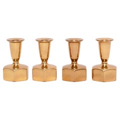 Four Pcs of Hans-Agne Jakobsson Brass Candle Holders, 1960s
