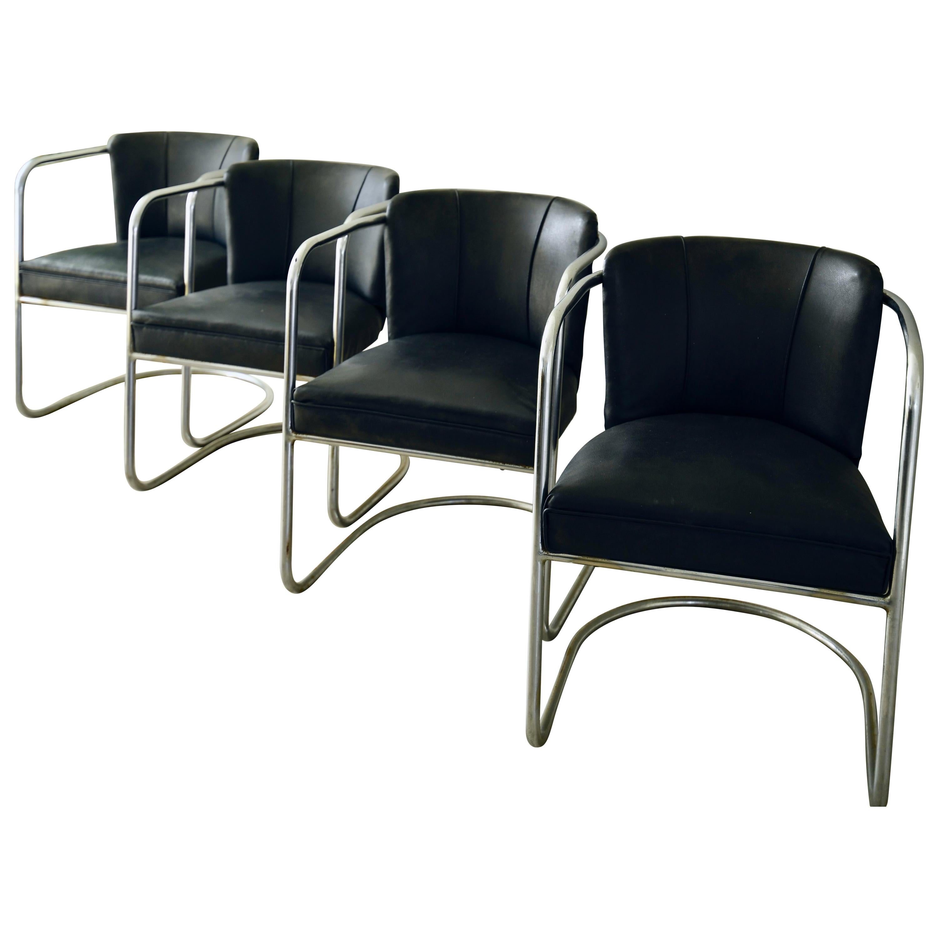 PEL Armchair Tubular Steel Cantilever Vintage Modernist Cox Bauhaus For Sale