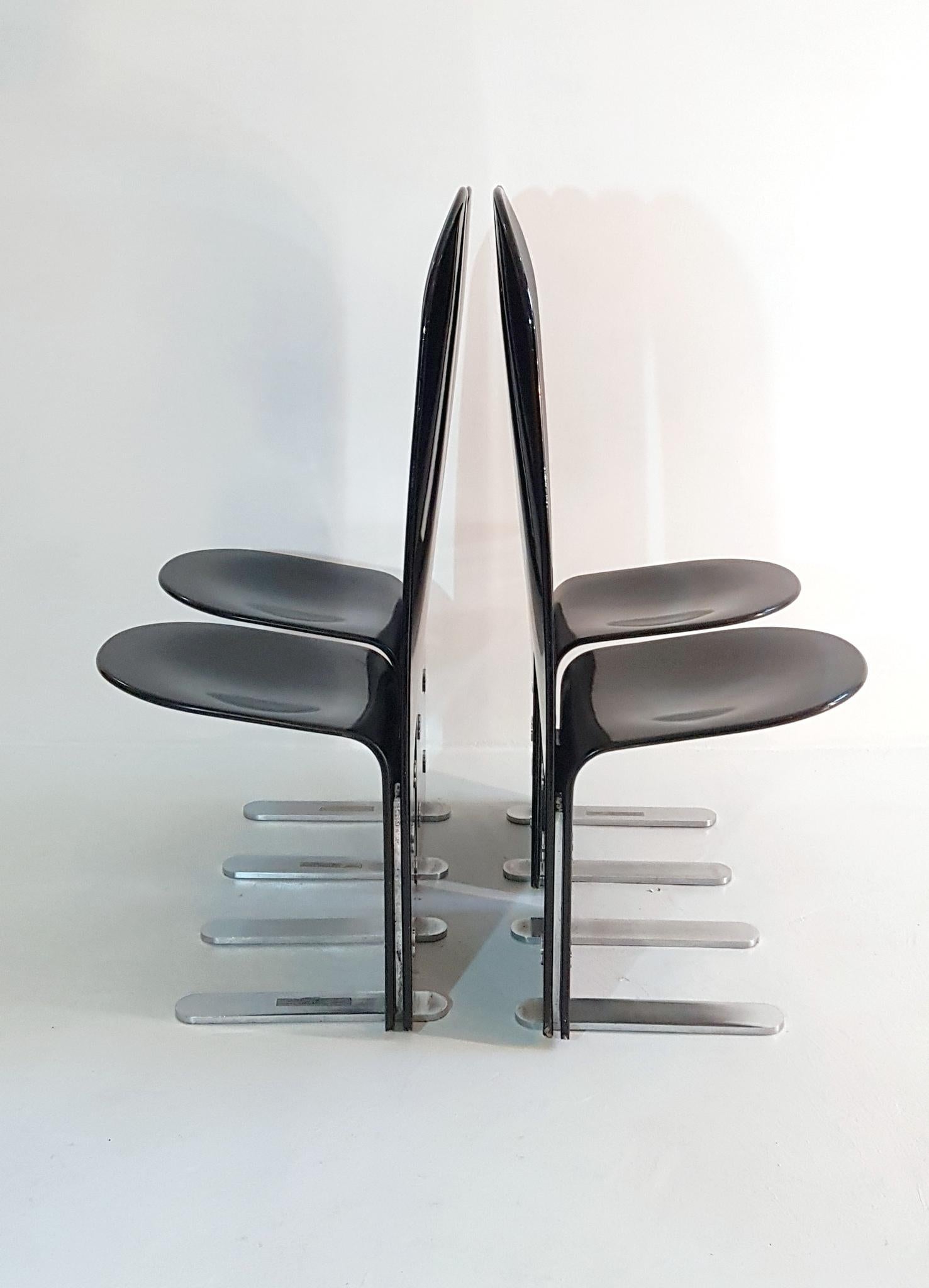 Modern Four Pellicano Chairs by Luigi Saccardo for Arrmet Made in Italy