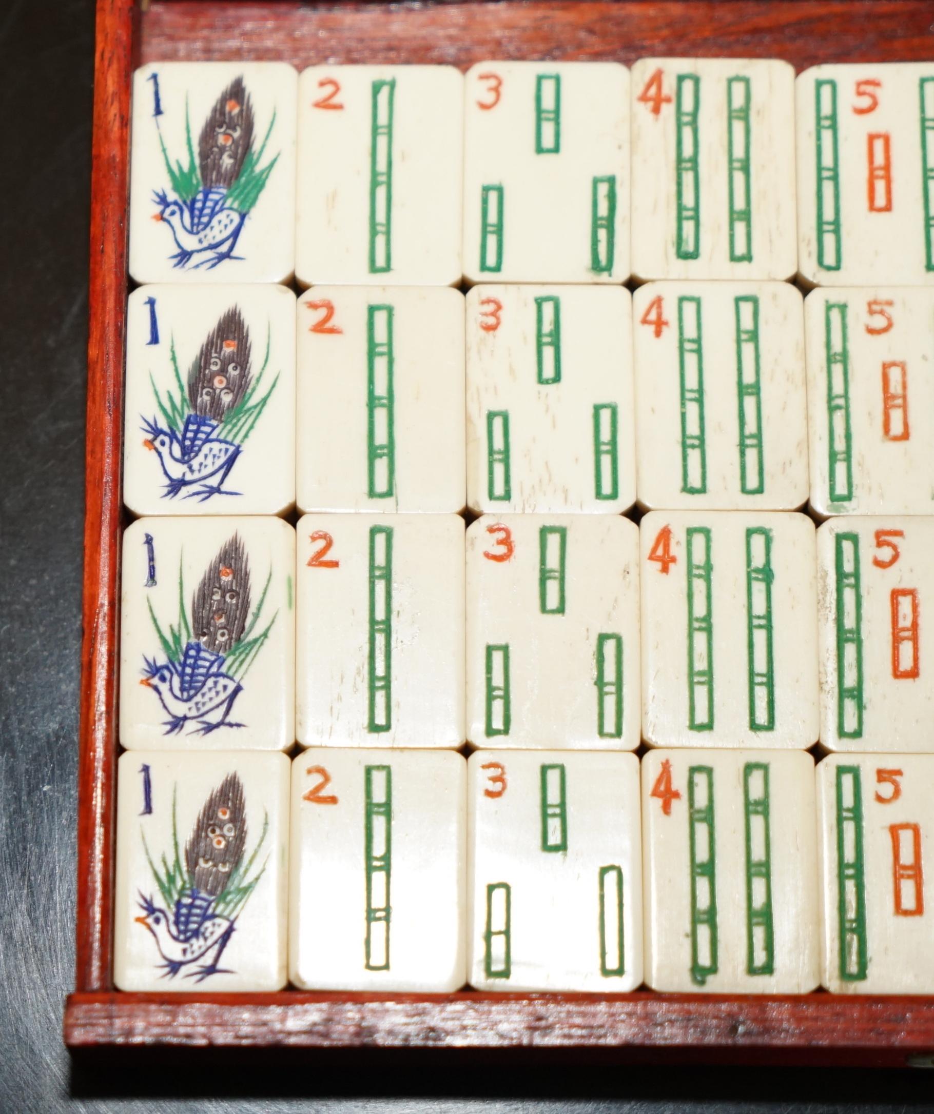 FOUR PERSON ANTIQUE MAHJONG SUITE CIRCA 1920's CHINESE EXPORT PERIOD WITH STAND For Sale 6