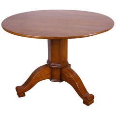 Antique Four Person Round Dining Table Biedermeier Era