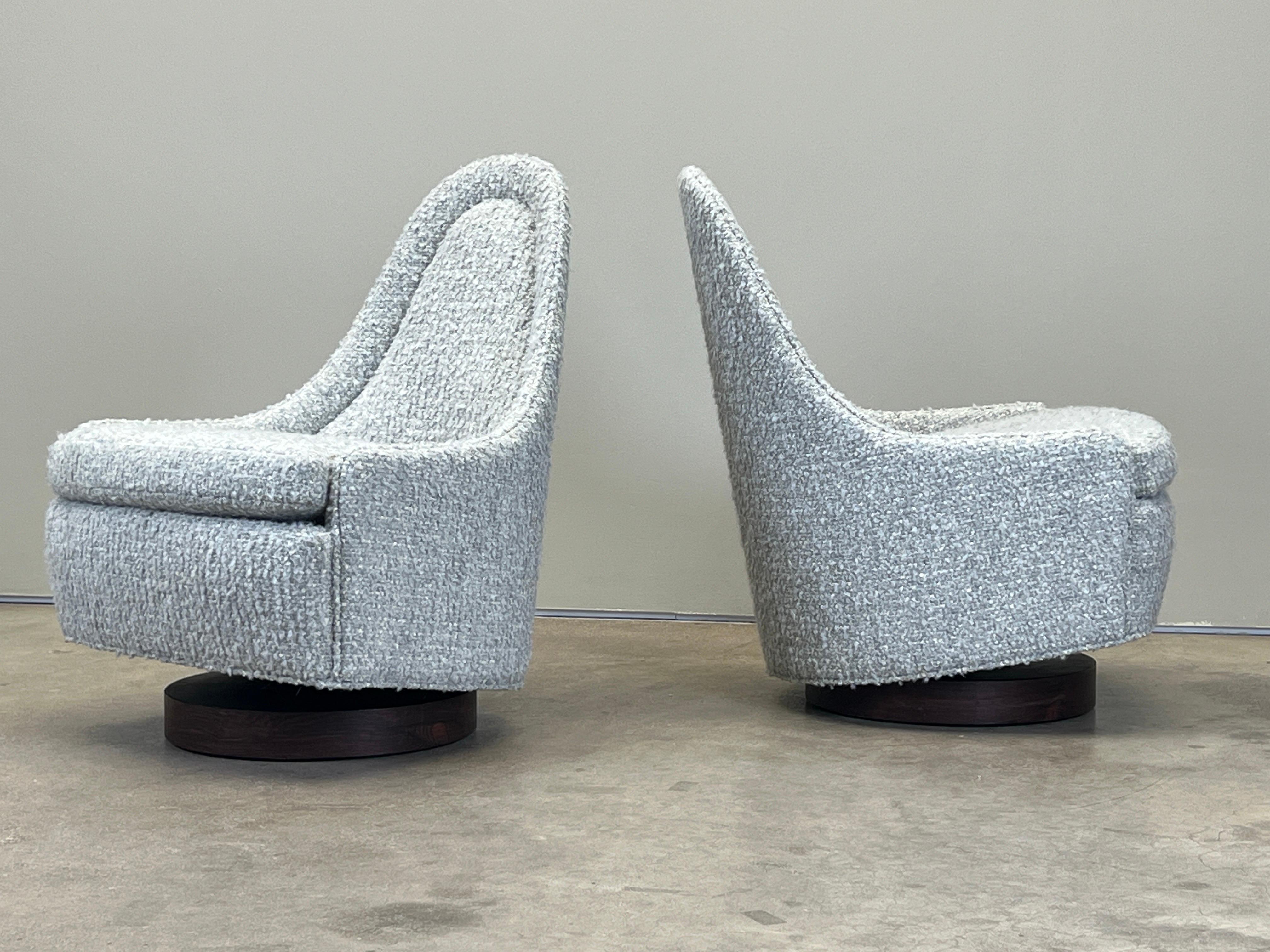 Quatre petites chaises pivotantes et à bascule de Milo Baughman en vente 9