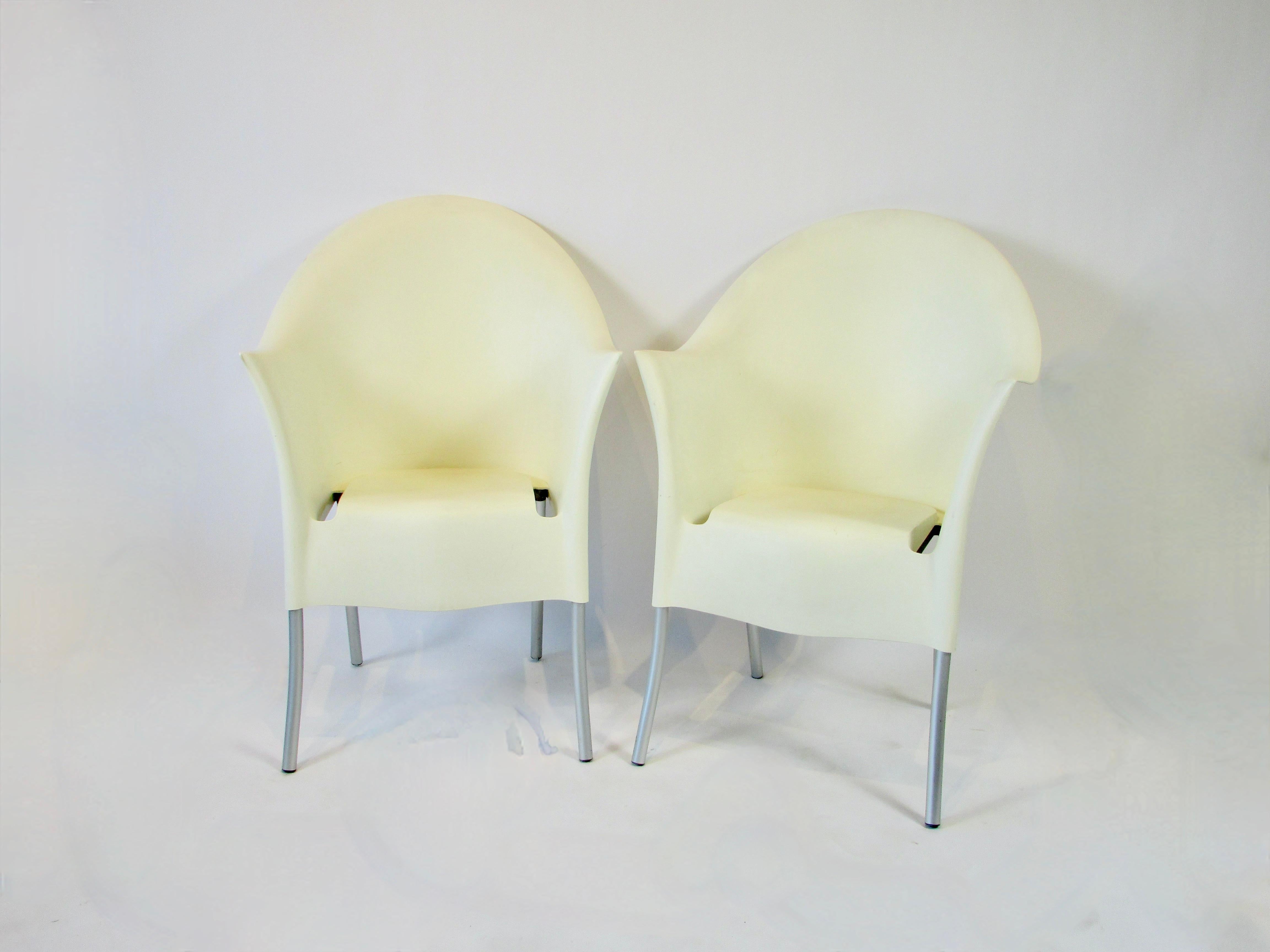 Postmoderne Quatre chaises empilables de Phillipe Starck Lord Yo Aleph fabriquées en Italie en vente