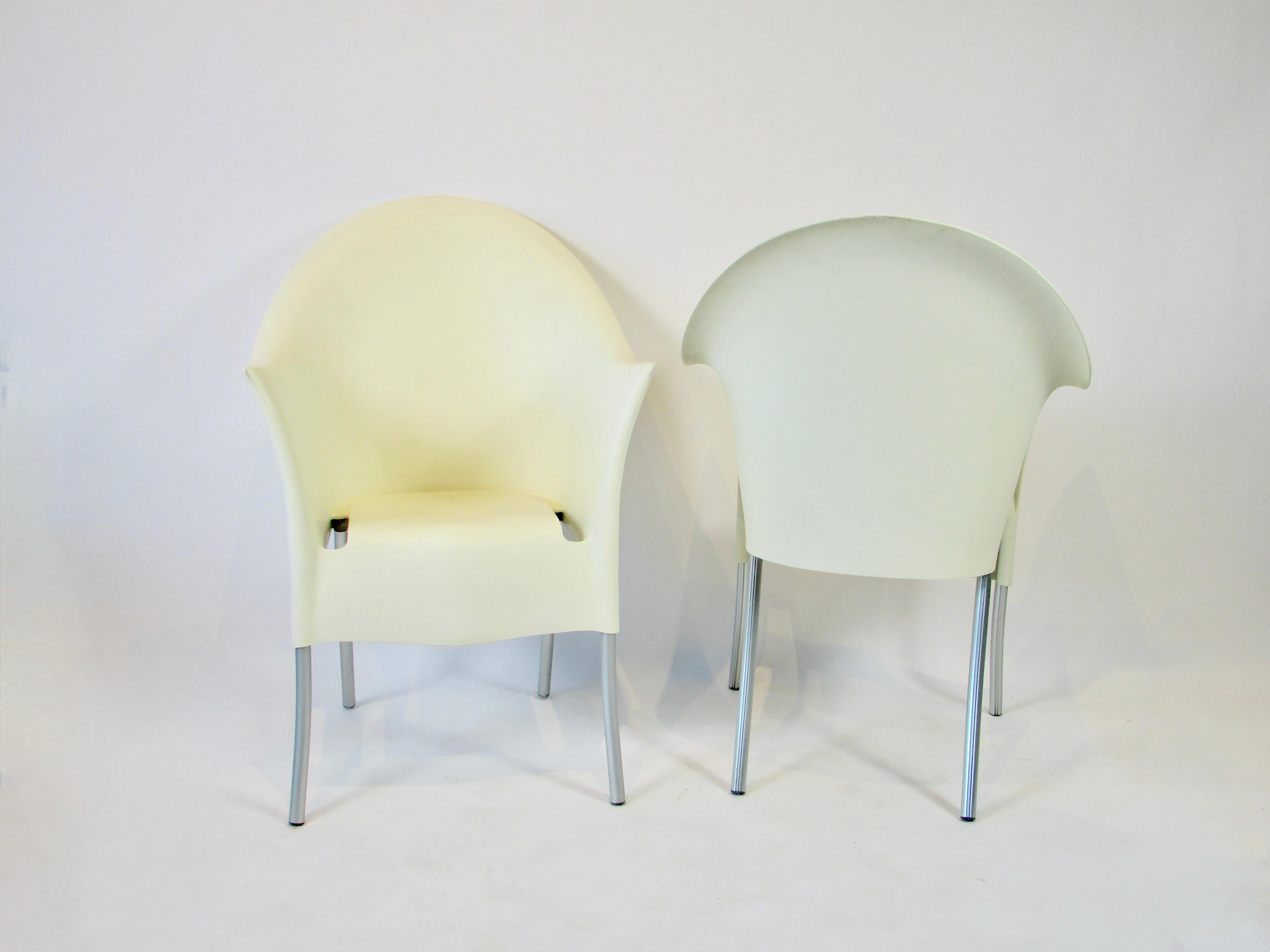 Molded Four Phillipe Starck Lord Yo Aleph Stacking chairs Made in Italy For Sale