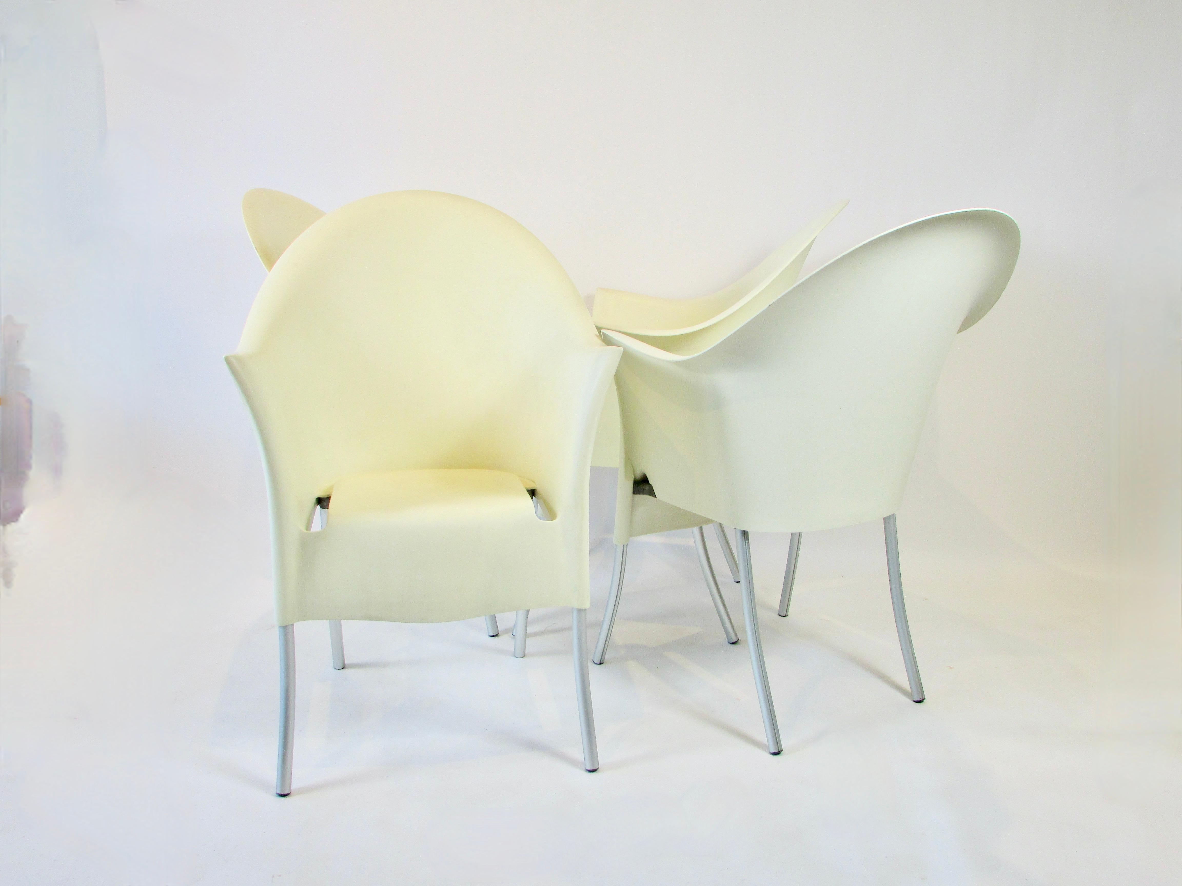 Aluminium Quatre chaises empilables de Phillipe Starck Lord Yo Aleph fabriquées en Italie en vente