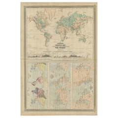 Four Physical Maps of the World on One Sheet , 1872
