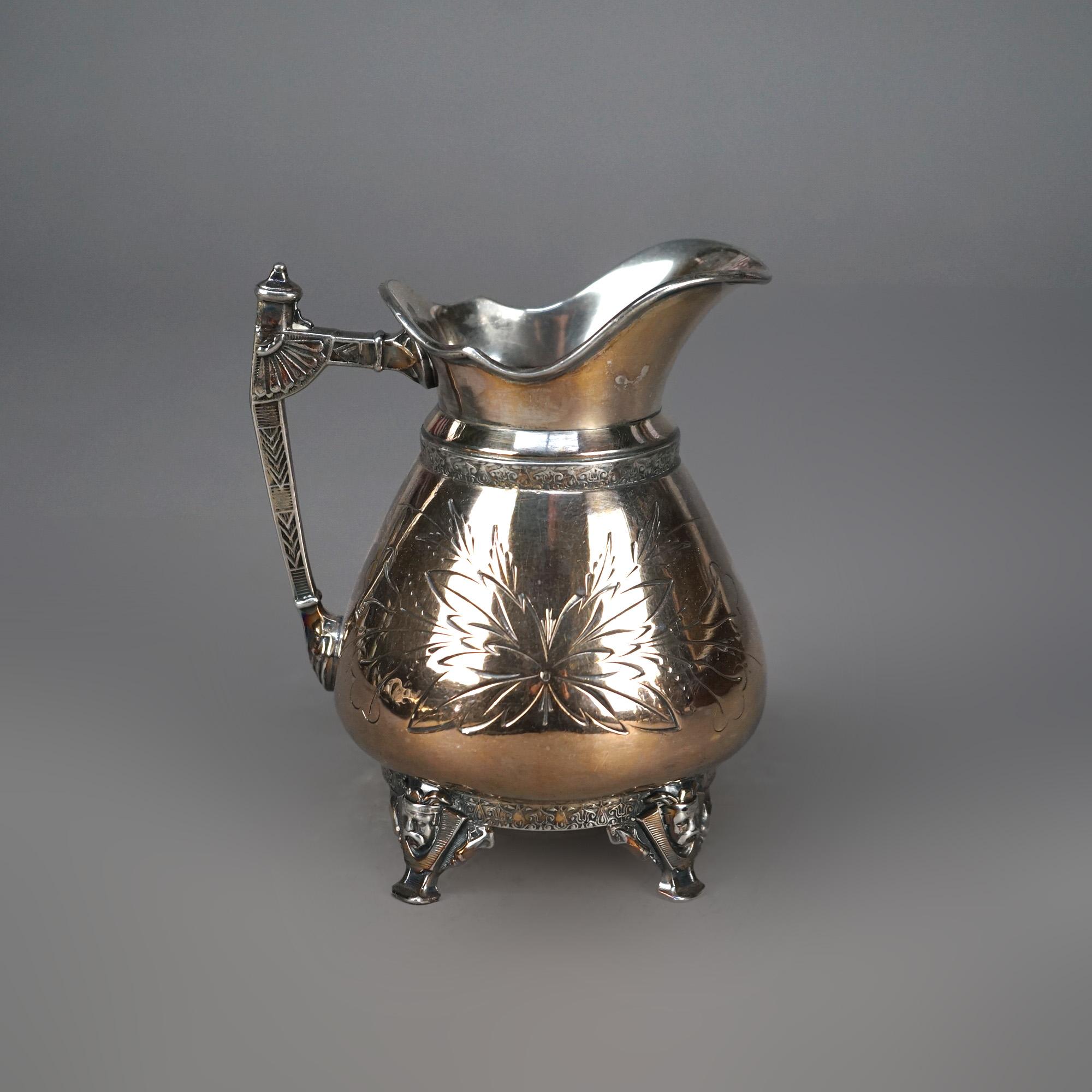 Servizio da tè con piedini in quattro pezzi antico placcato in argento C1890 in vendita 6