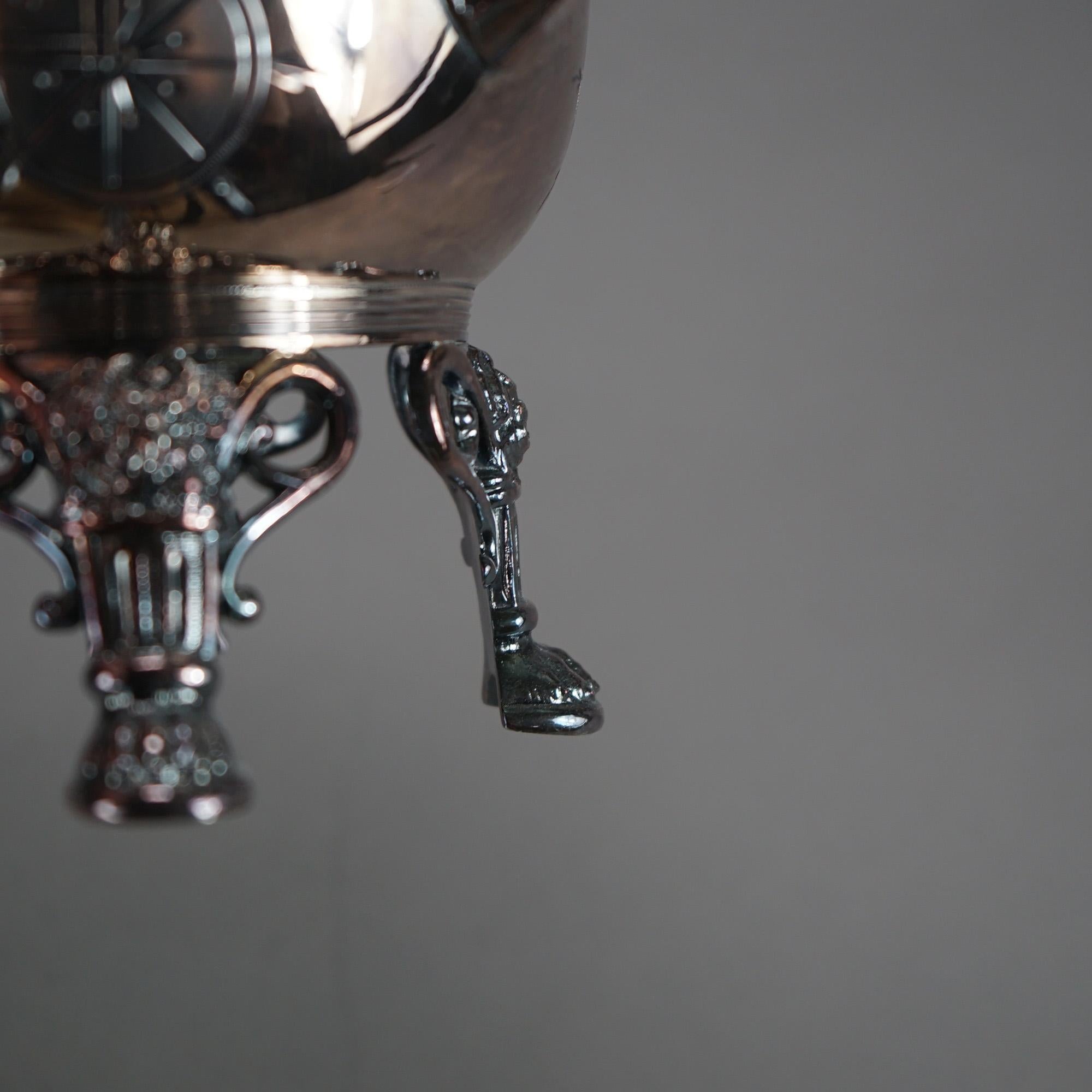 Servizio da tè con piedini in quattro pezzi antico placcato in argento C1890 in vendita 7