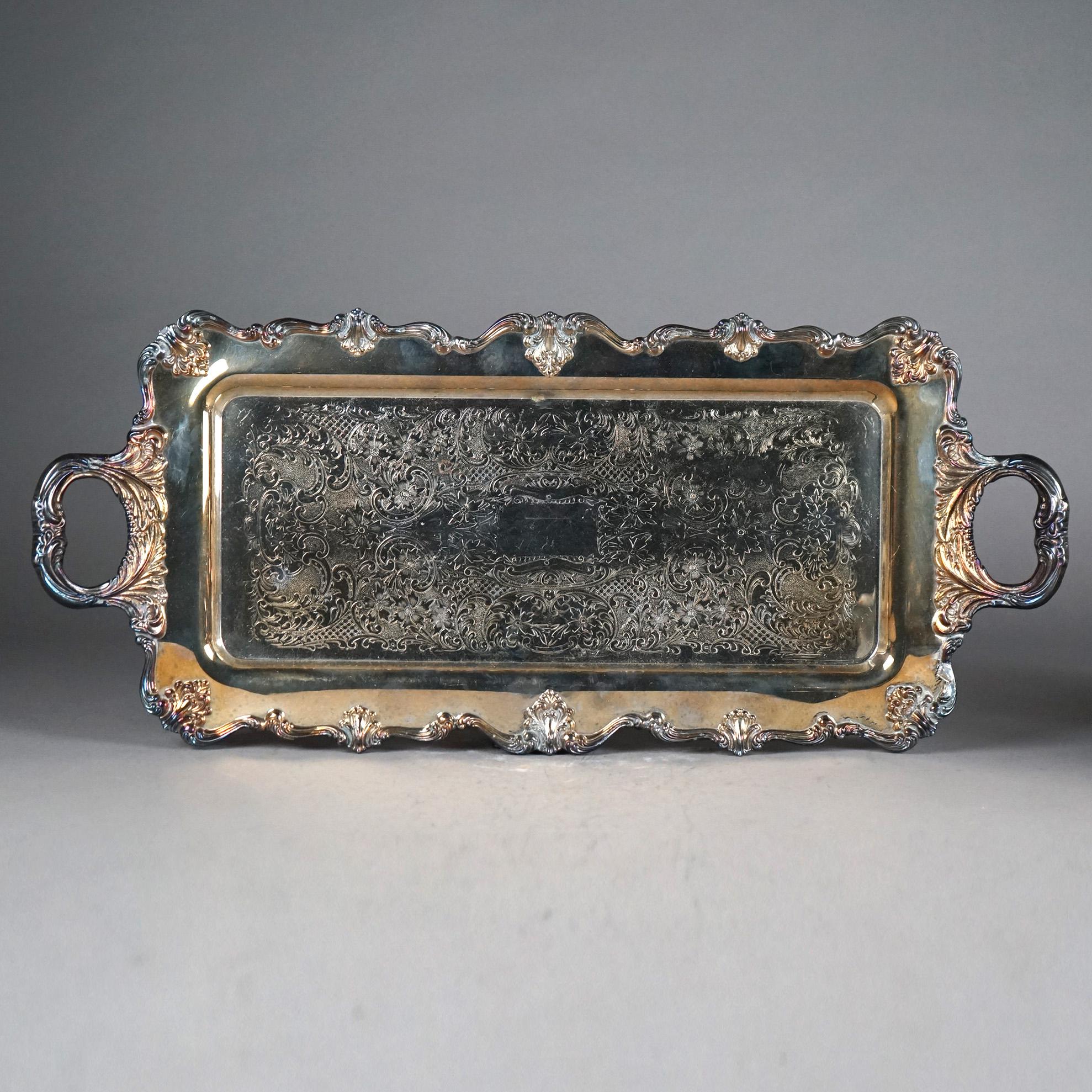 Servizio da tè con piedini in quattro pezzi antico placcato in argento C1890 In condizioni buone in vendita a Big Flats, NY