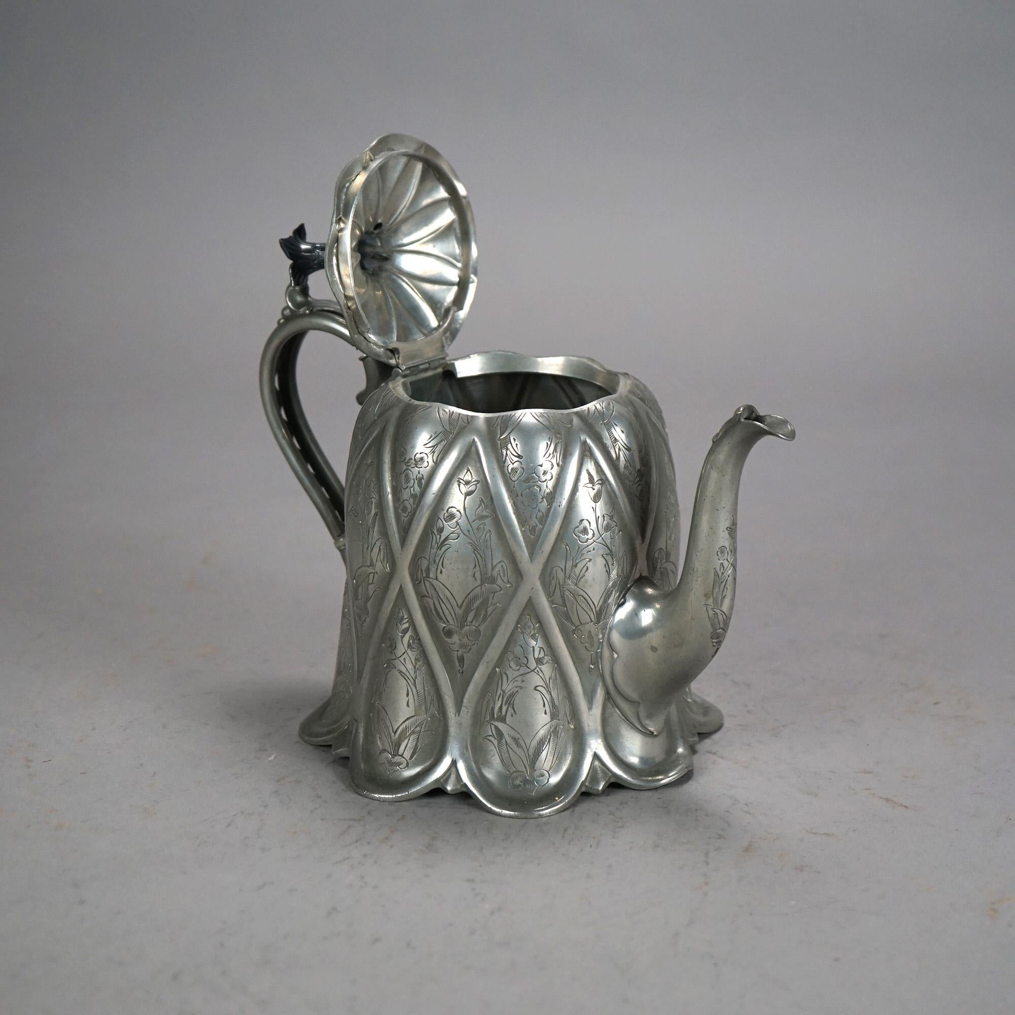 Servizio da tè antico in argento placcato in quattro pezzi C1890 In condizioni buone in vendita a Big Flats, NY