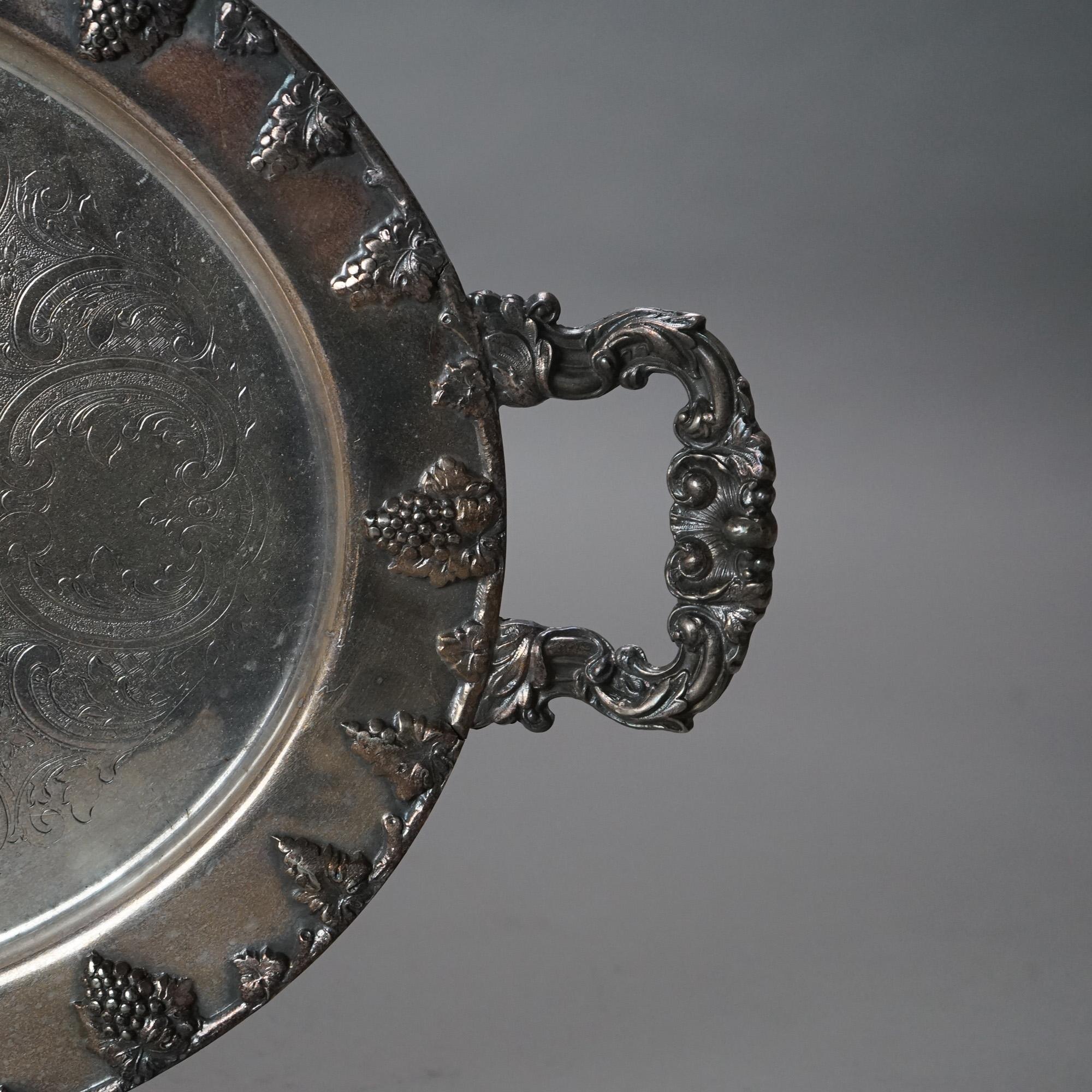 XIX secolo Servizio da tè antico in argento placcato in quattro pezzi C1890 in vendita