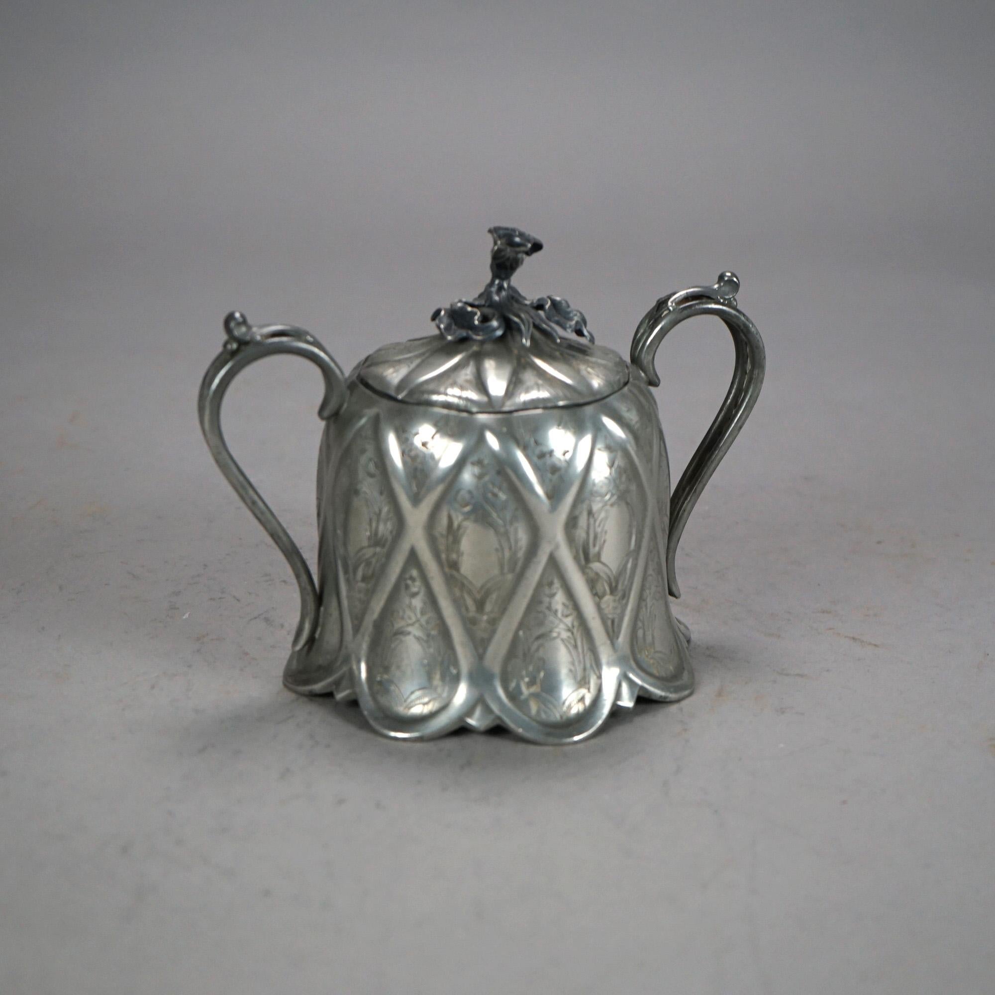 Servizio da tè antico in argento placcato in quattro pezzi C1890 in vendita 3