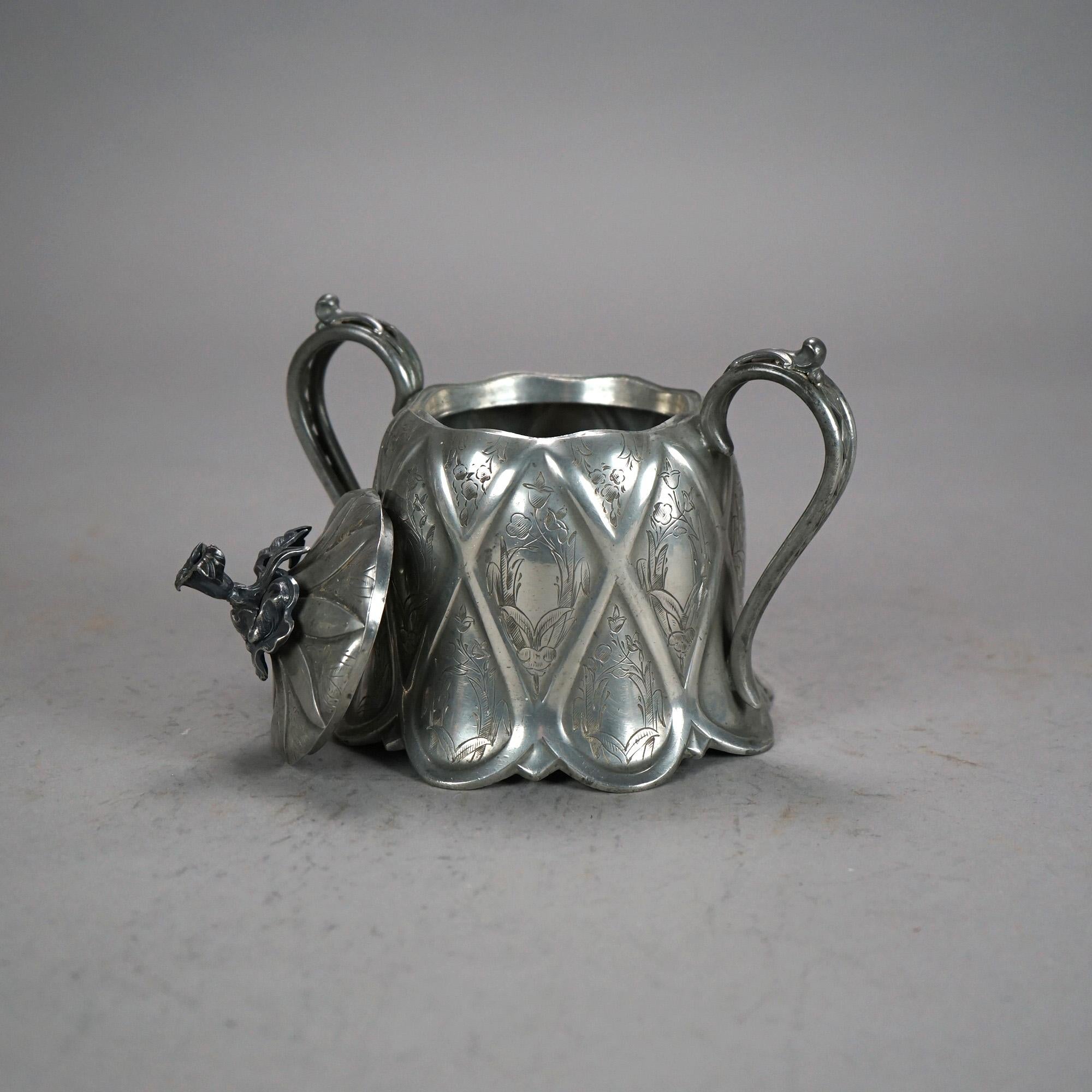 Servizio da tè antico in argento placcato in quattro pezzi C1890 in vendita 4