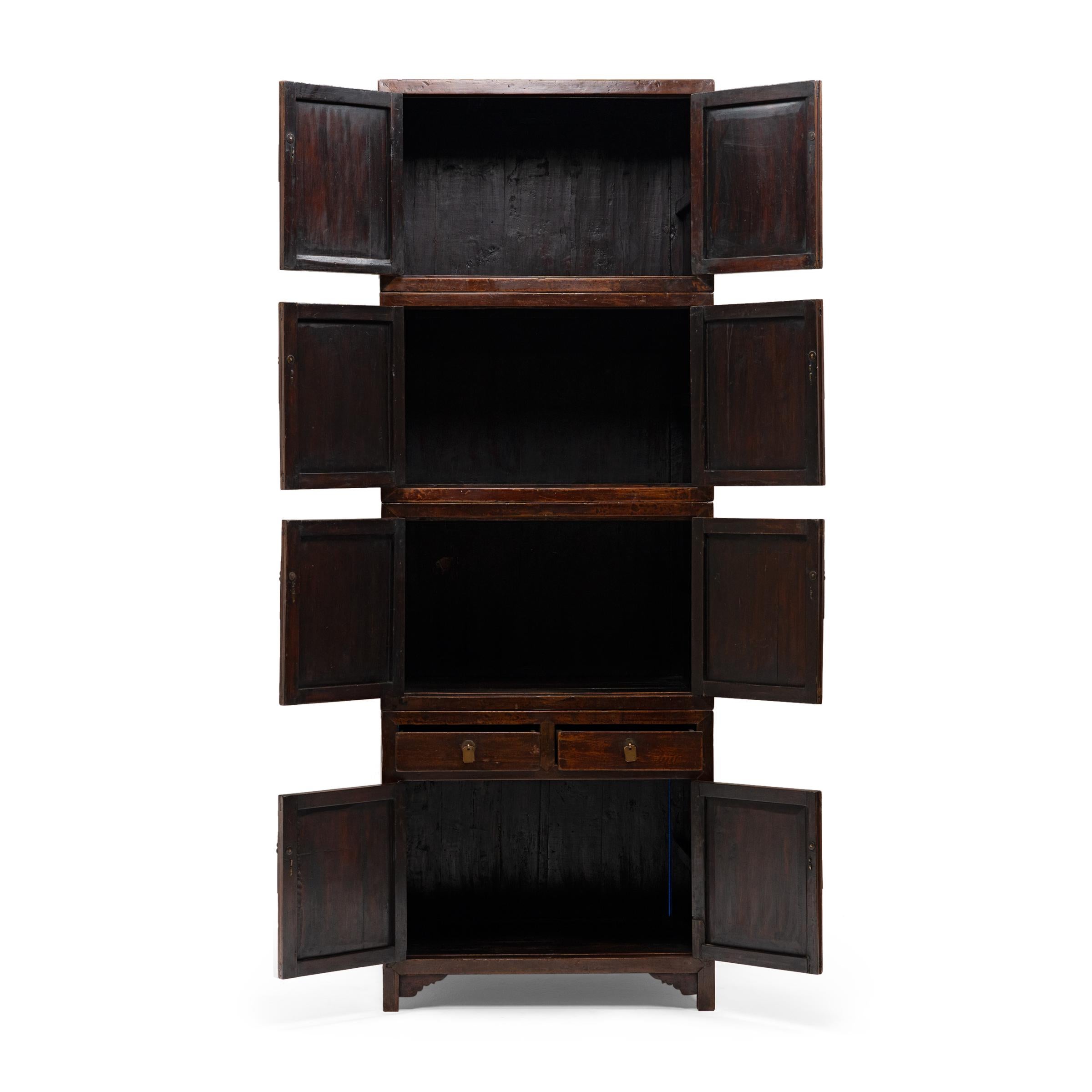 20th Century Four Piece Chinese Stacking Cabinet, c. 1930 For Sale
