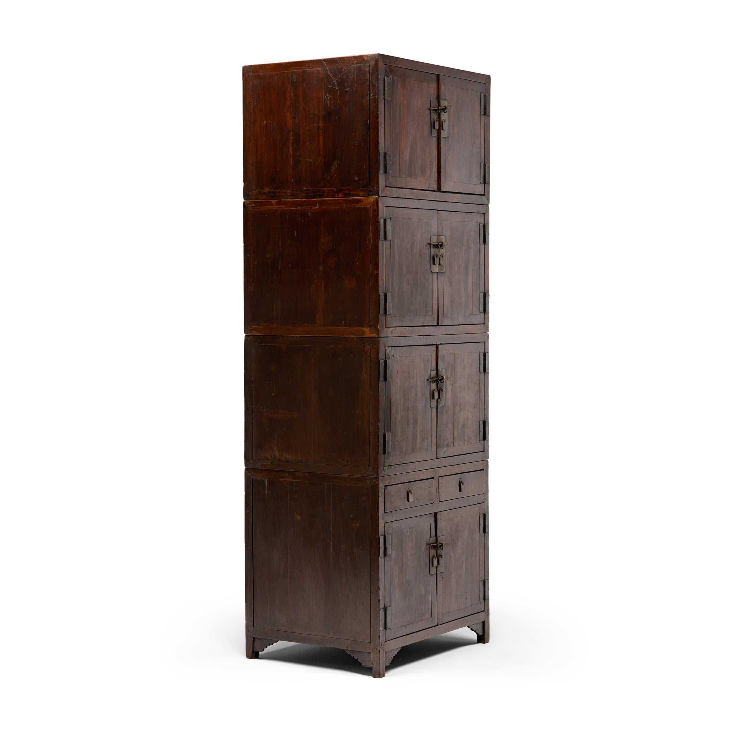 Four Piece Chinese Stacking Cabinet, c. 1930 For Sale 2