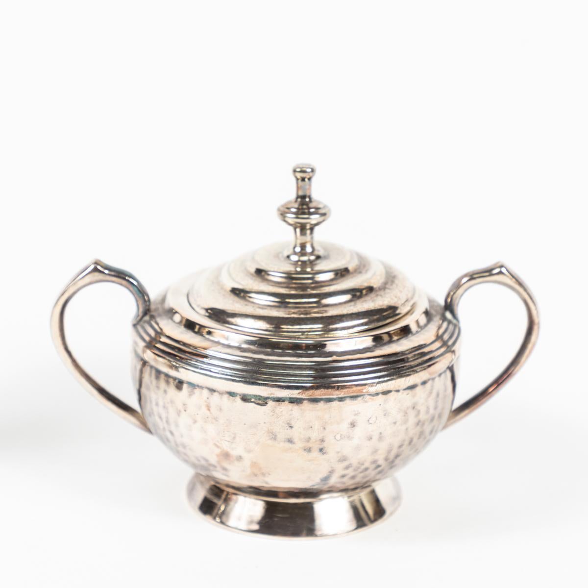 Edwardian Four-Piece Coffee and Tea Service Hotel Silver and Black Handles For Sale