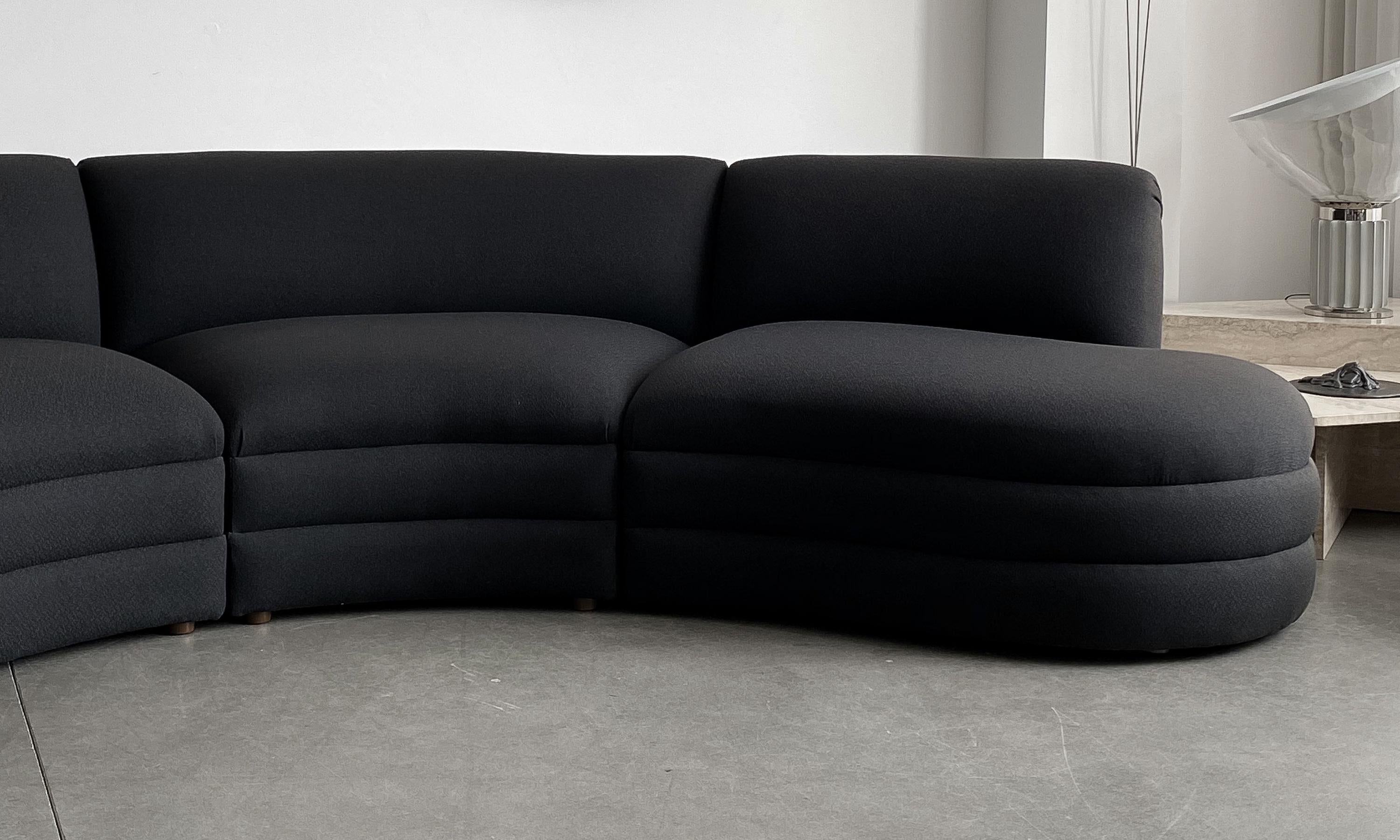 Four Piece Curved Sectional Sofa Attributed to Vladimir Kagan 3