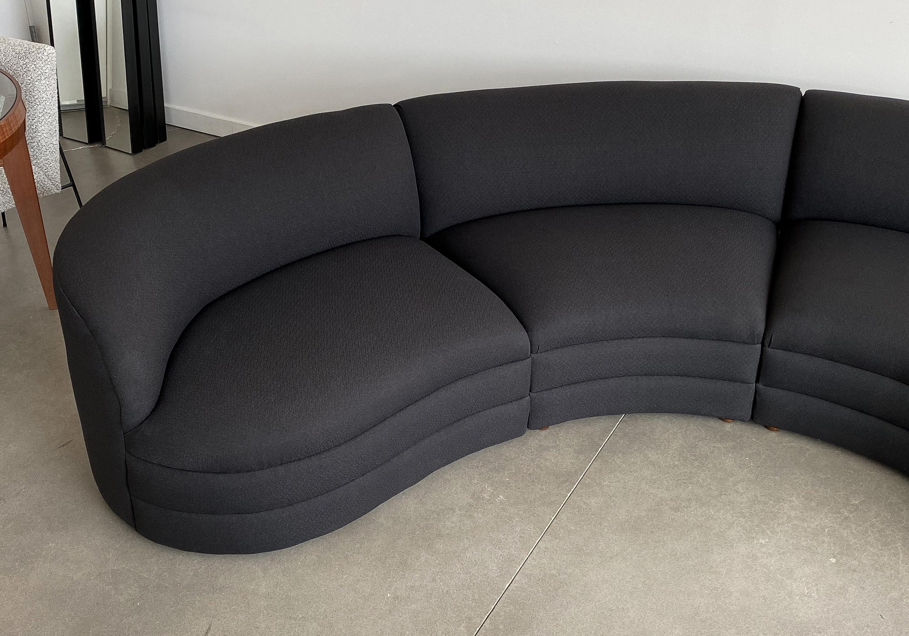 Four Piece Curved Sectional Sofa Attributed to Vladimir Kagan 5