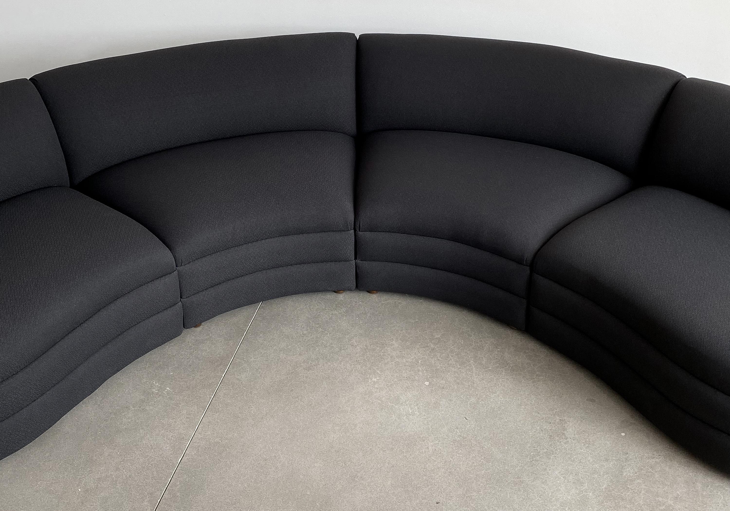 Four Piece Curved Sectional Sofa Attributed to Vladimir Kagan 6