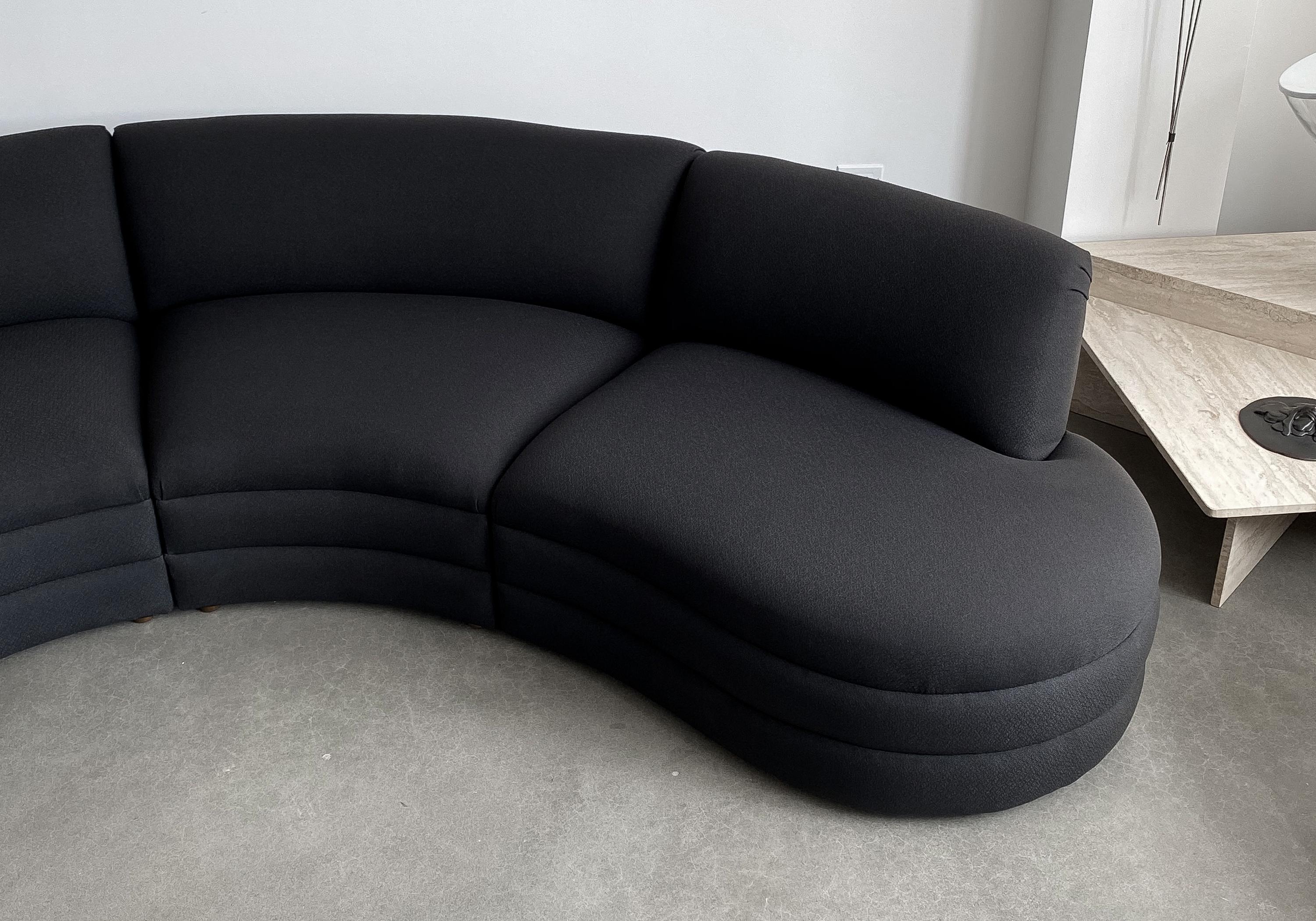 Four Piece Curved Sectional Sofa Attributed to Vladimir Kagan 7