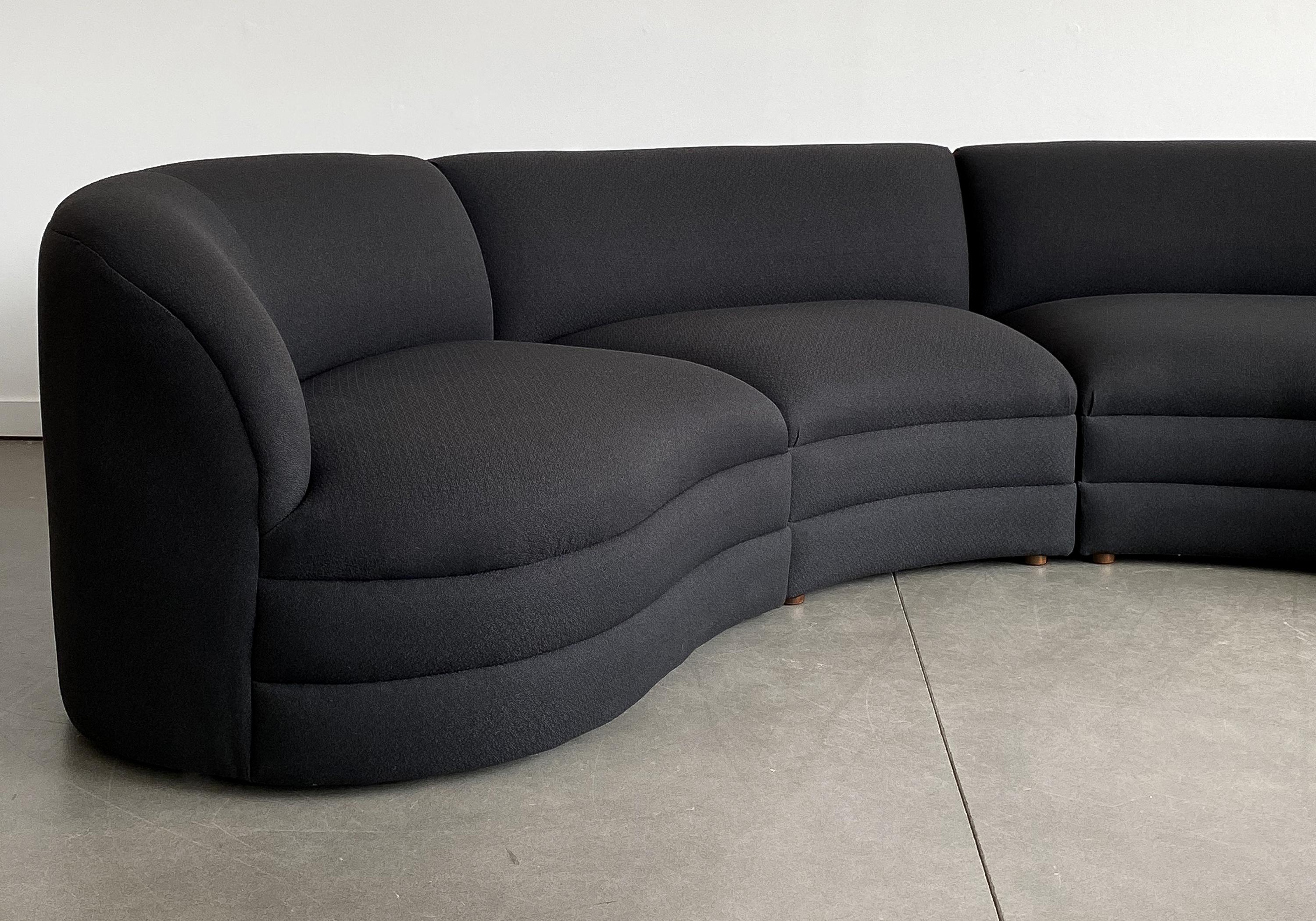 Four Piece Curved Sectional Sofa Attributed to Vladimir Kagan 2