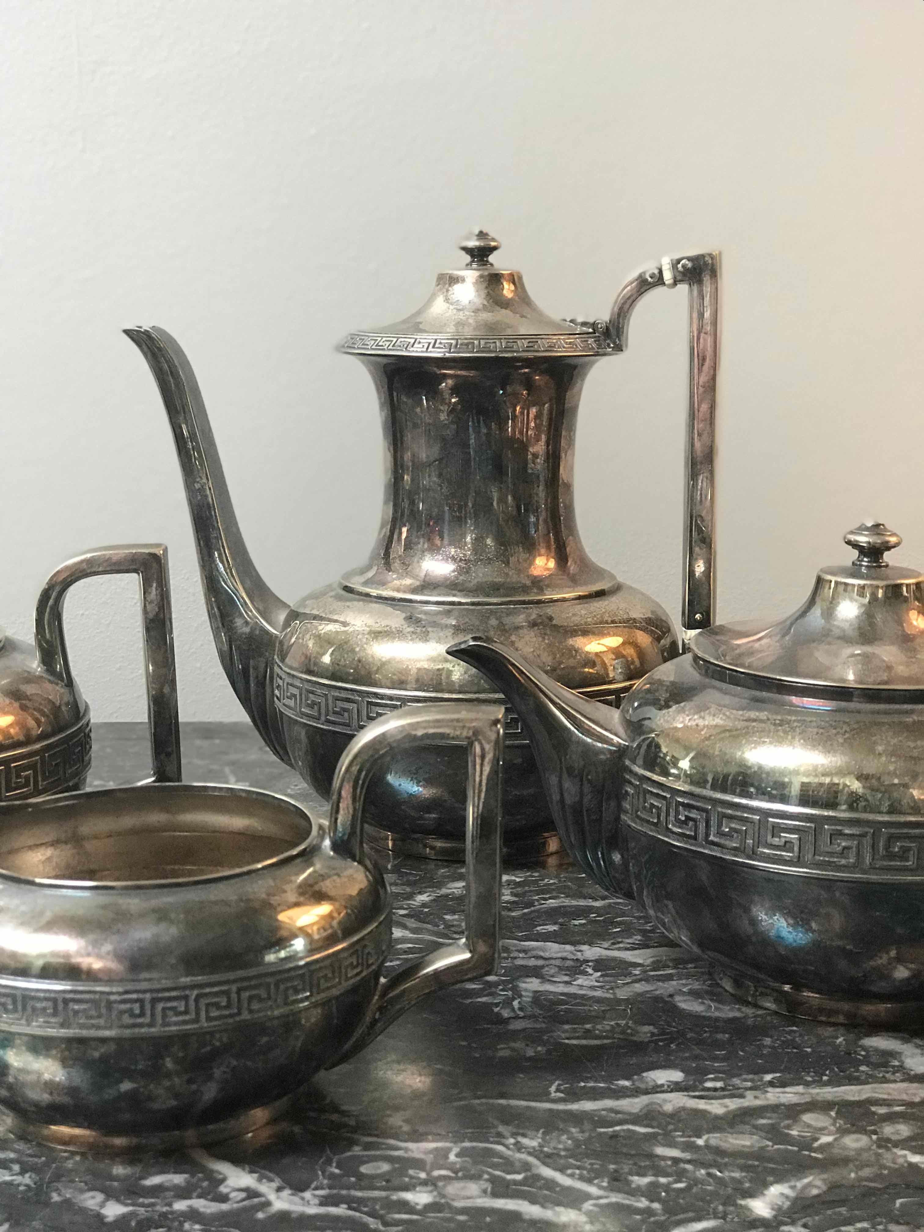 Four-Piece Gorham Silver-Plated Tea and Coffee Set from the 1920s In Good Condition In Los Angeles, CA