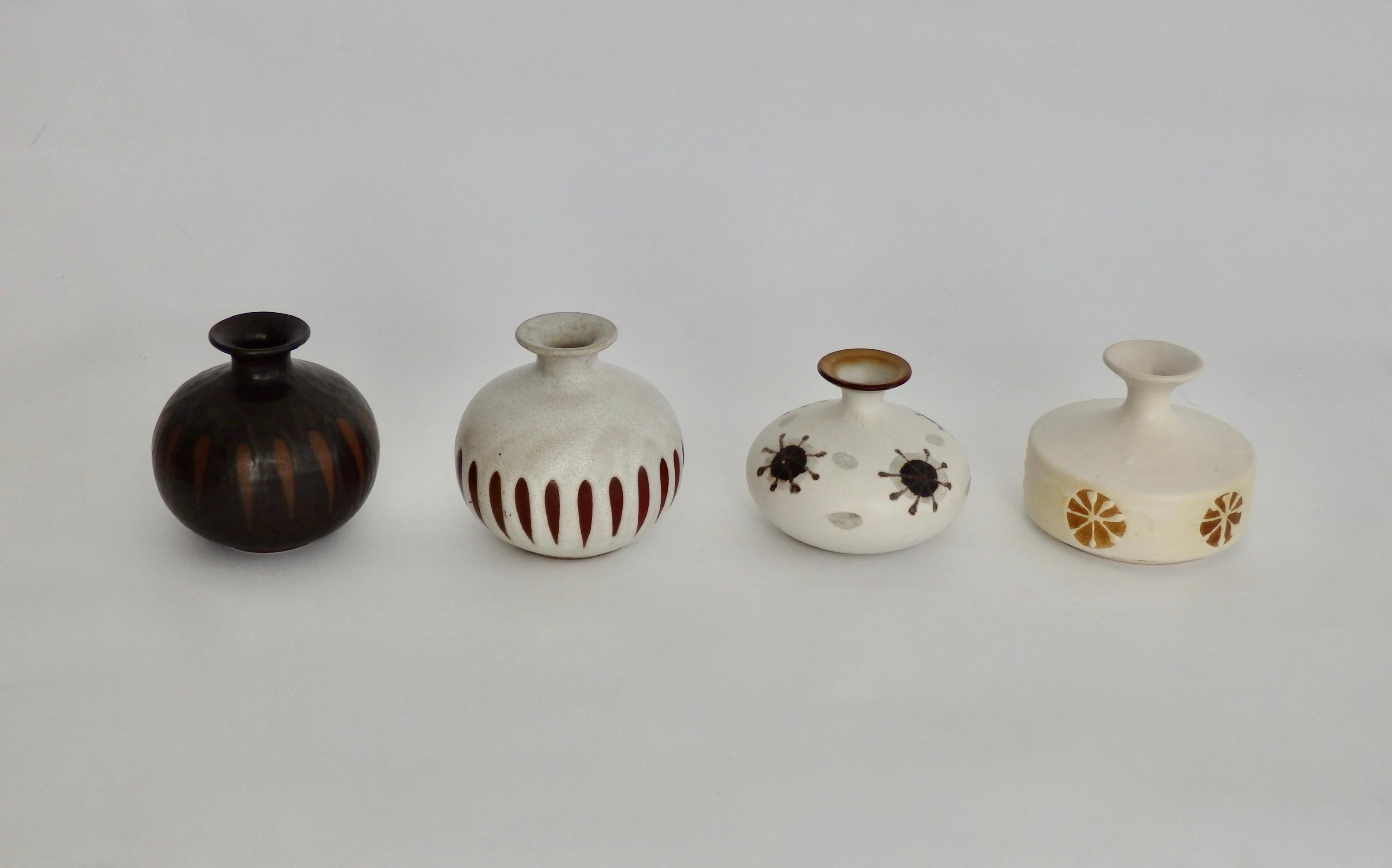 Four Piece Japanese Weed Pot Collection by Otagiri Mercantile Company In Good Condition For Sale In Ferndale, MI