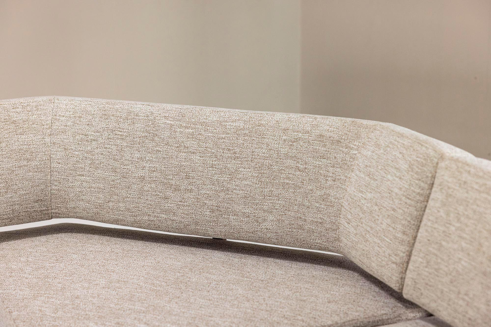 Four Piece Living Room Set in Off-white Fabric and Rosewood, Italy 1960s For Sale 2