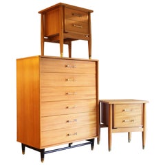 Four-Piece Milo Baughman Bedroom Set Dresser or Nightstand