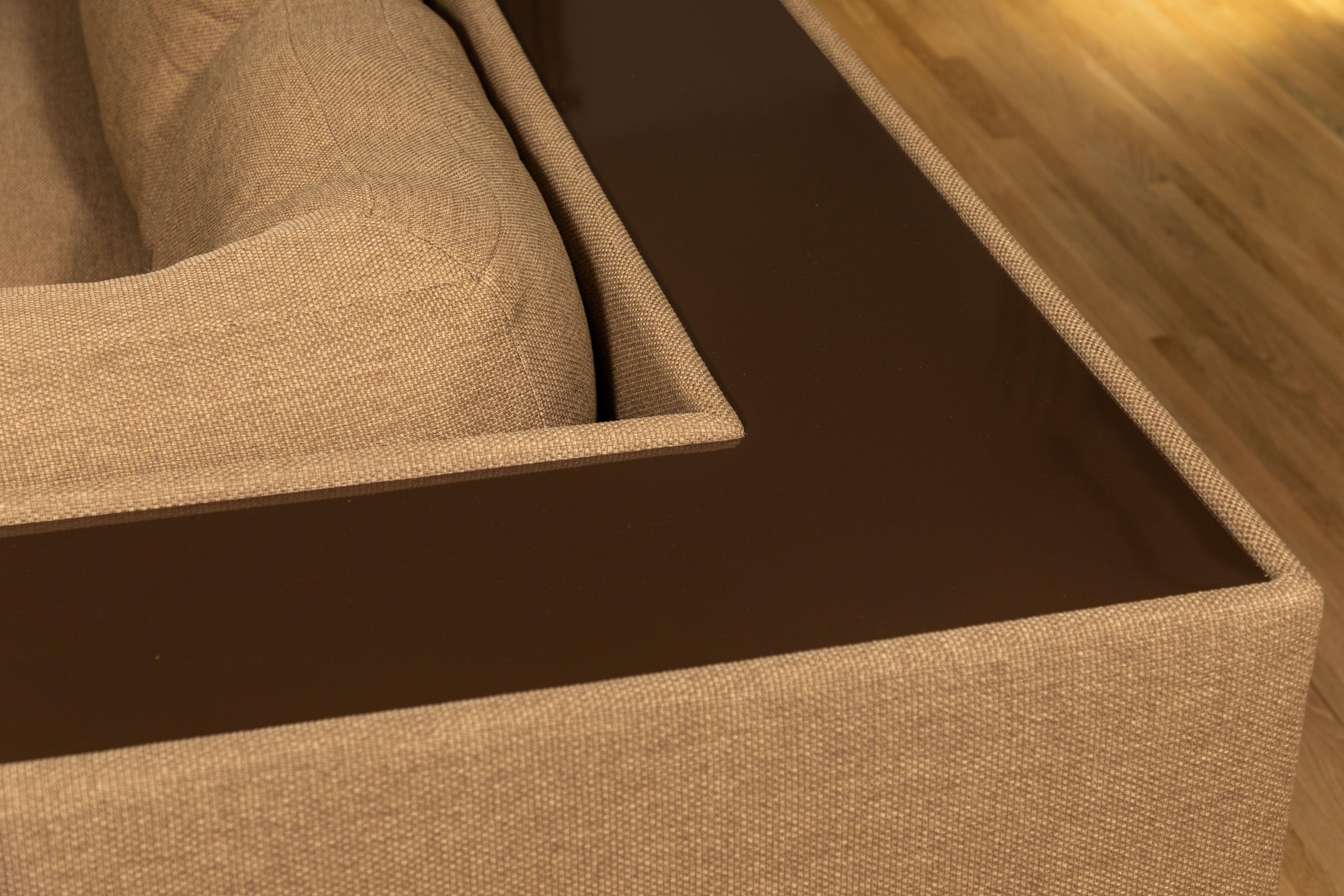 American Four-Piece Milo Baughman Sectional Sofa with Original Polymer Shelf Back