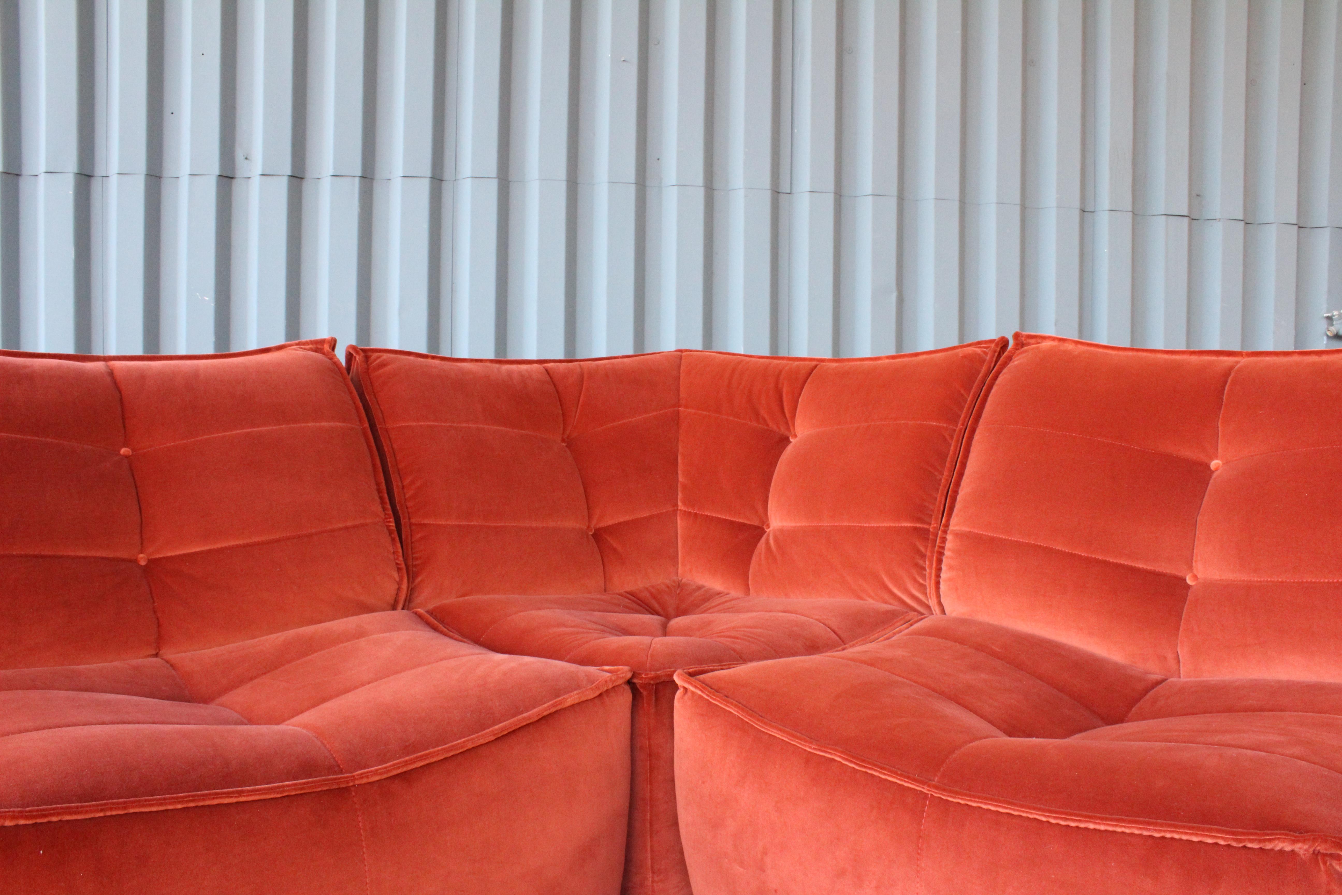 Late 20th Century Four-Piece Sectional Sofa, Italy, 1960s