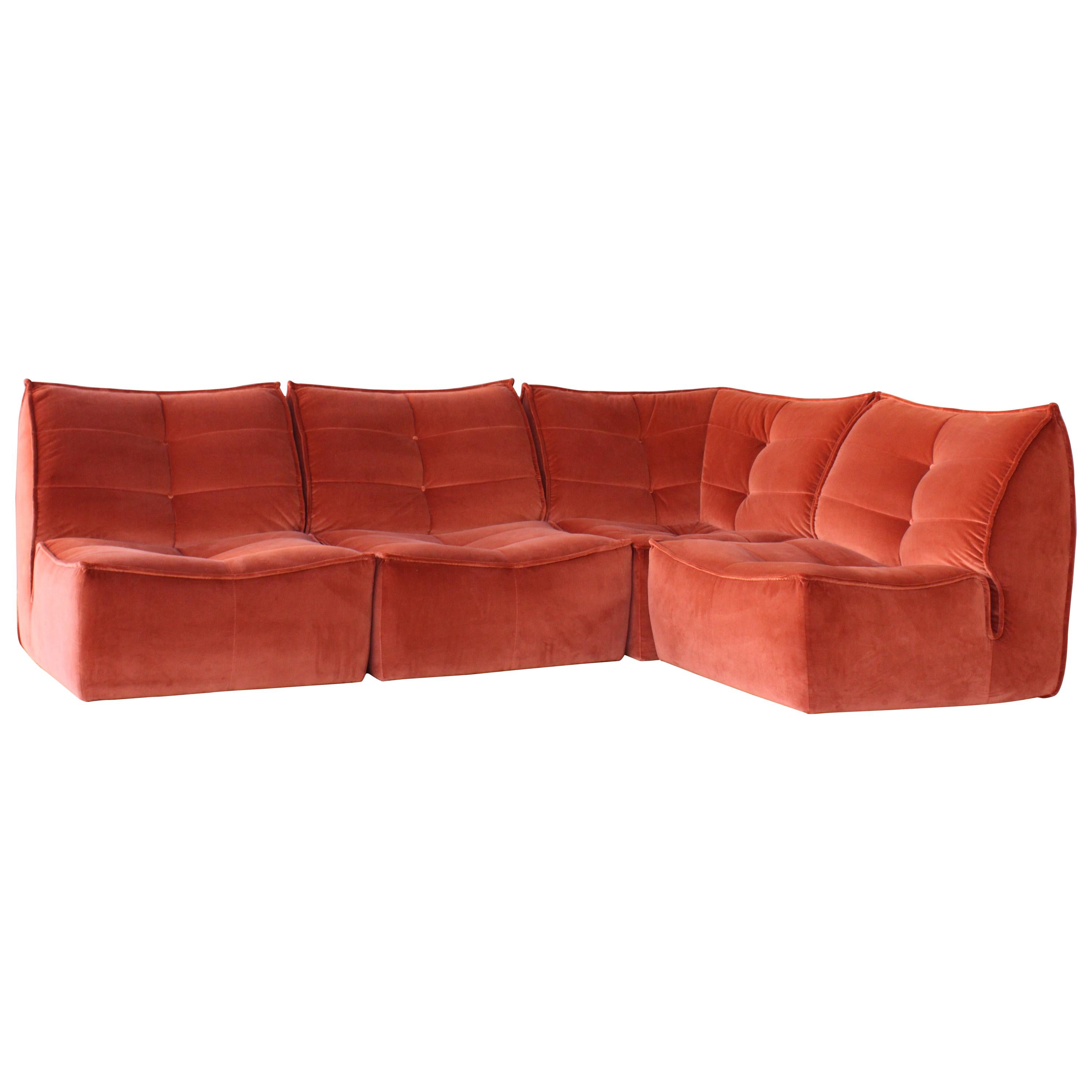 Four-Piece Sectional Sofa, Italy, 1960s