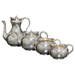 Set da tè e caffè per la colazione in argento a quattro pezzi, 1868